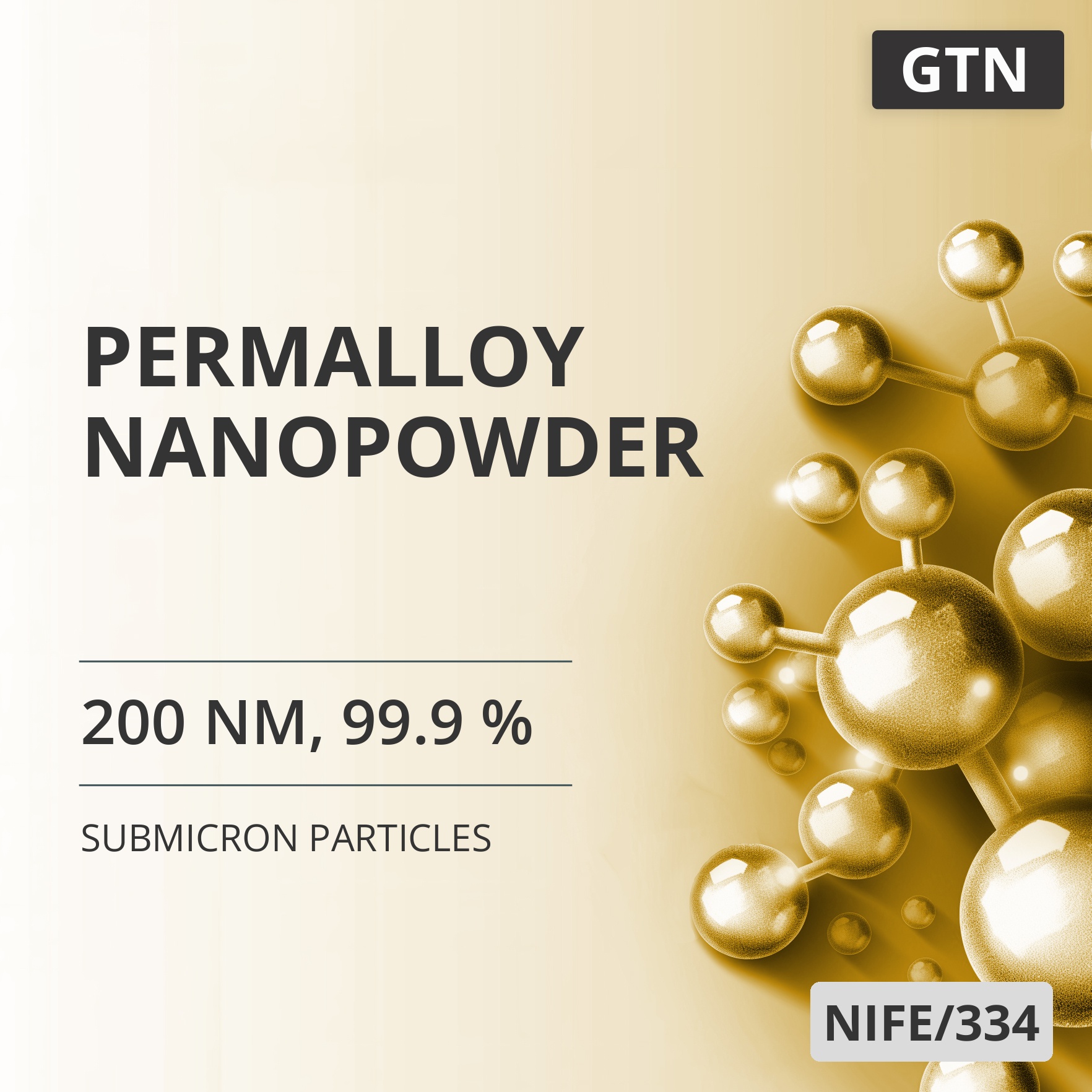 Permalloy Nanopowder, 200 nm, 99.9 % (NIFE/334)