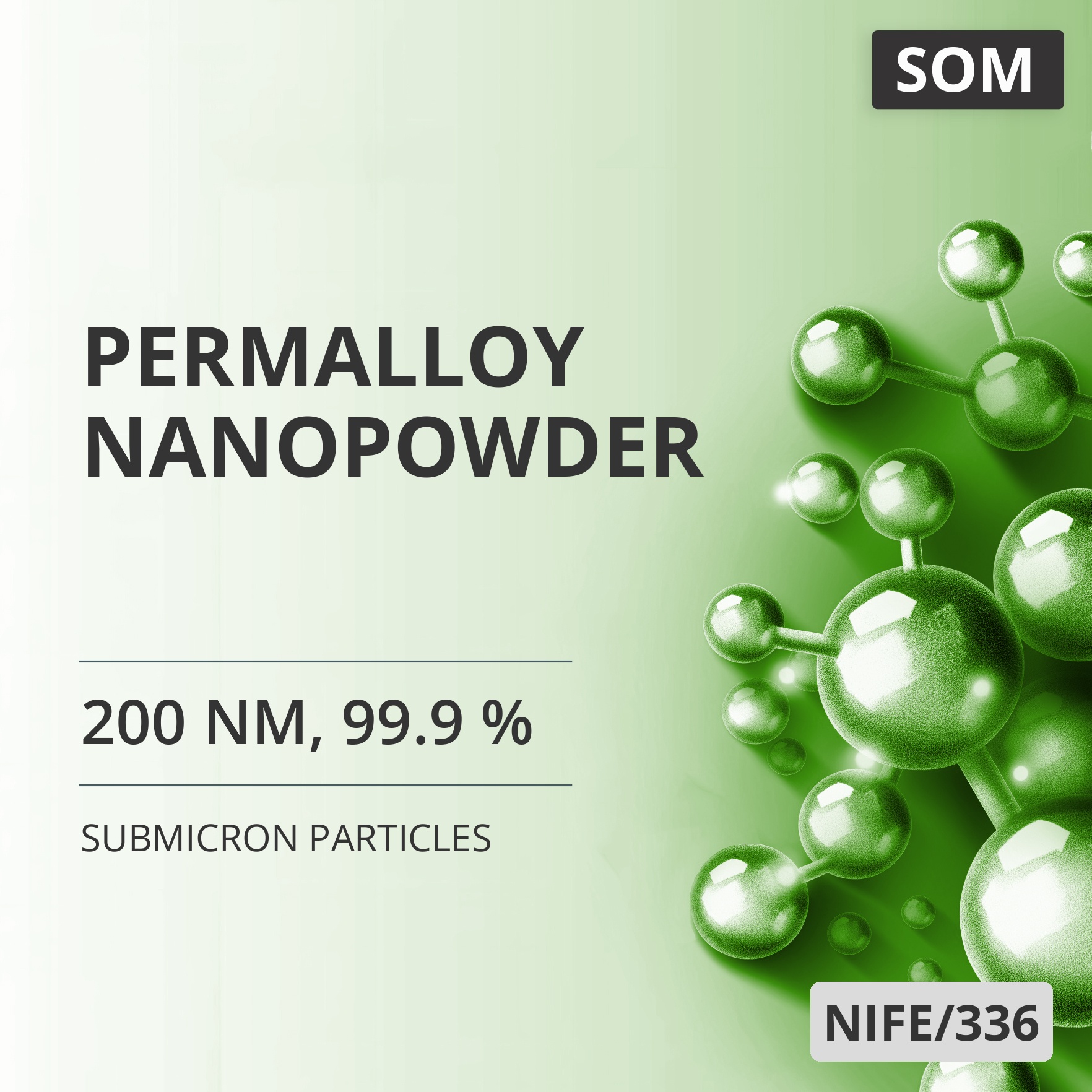 Permalloy Nanopowder, 200 nm, 99.9 % (NIFE/336)