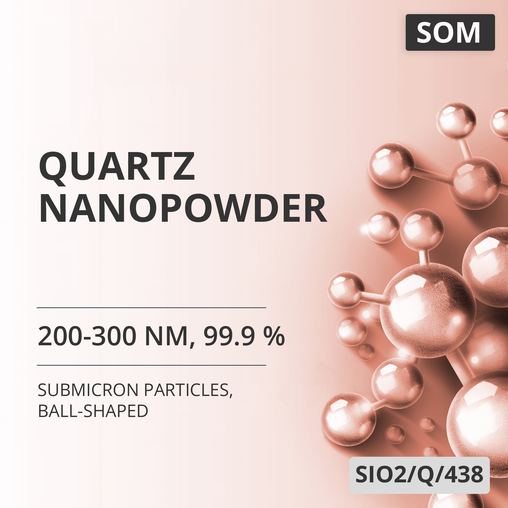 Quartz Nanopowder, 200-300 nm, 99.9 %, Ball-Shaped (SIO2/Q/438)