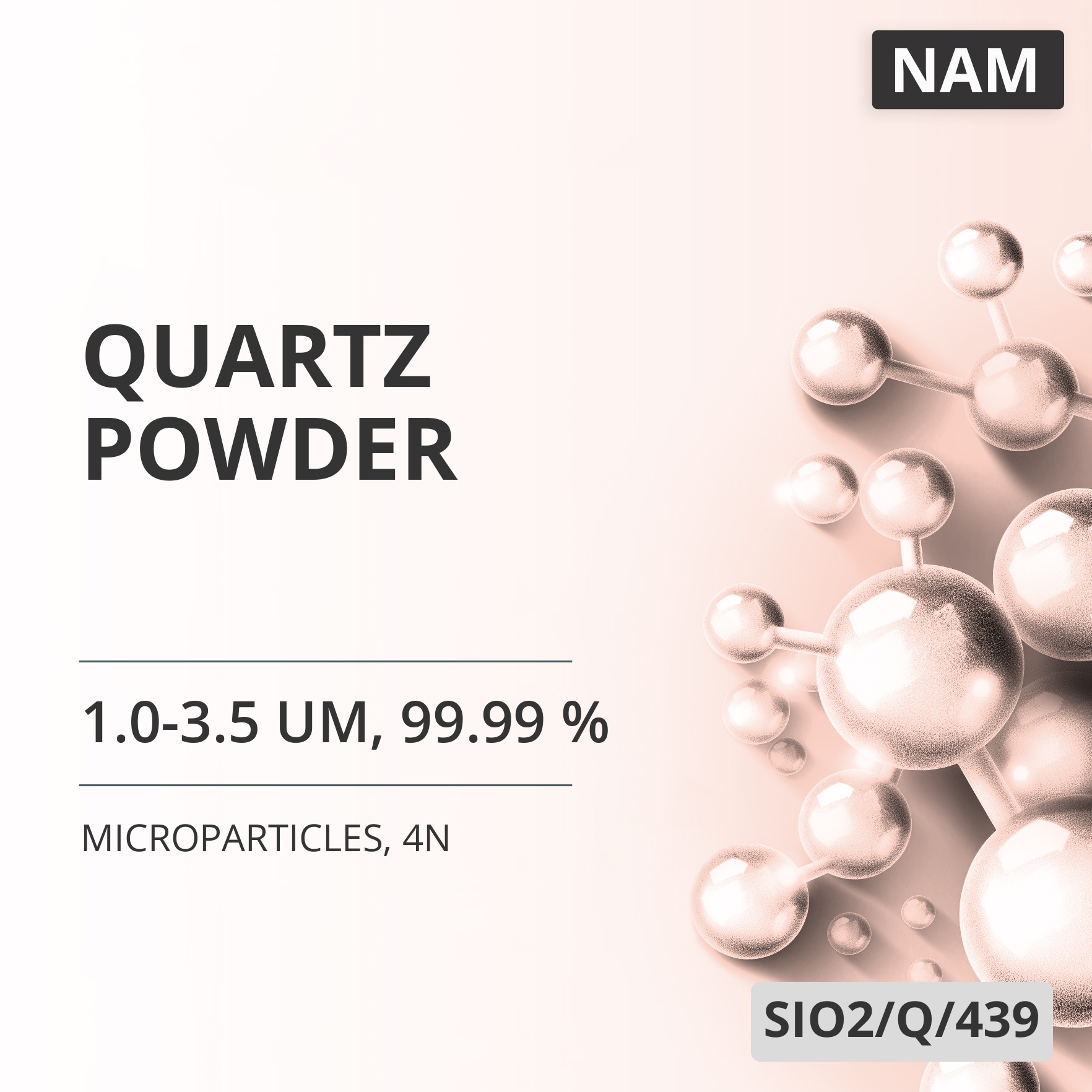 Quartz Powder, 1.0-3.5 um, 99.99 %, 4N (SIO2/Q/439)