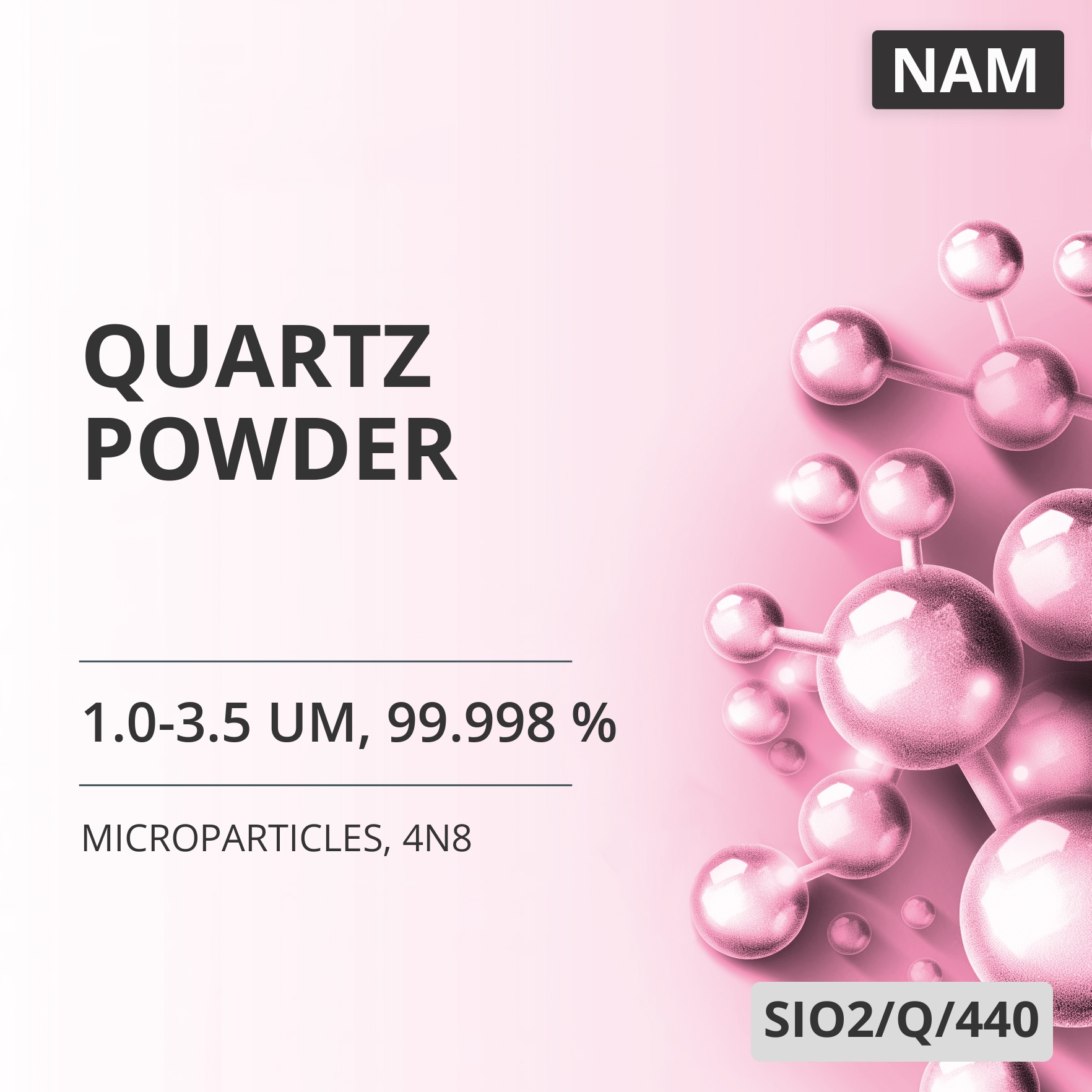 Quartz Powder, 1.0-3.5 um, 99.998 %, 4N8 (SIO2/Q/440)