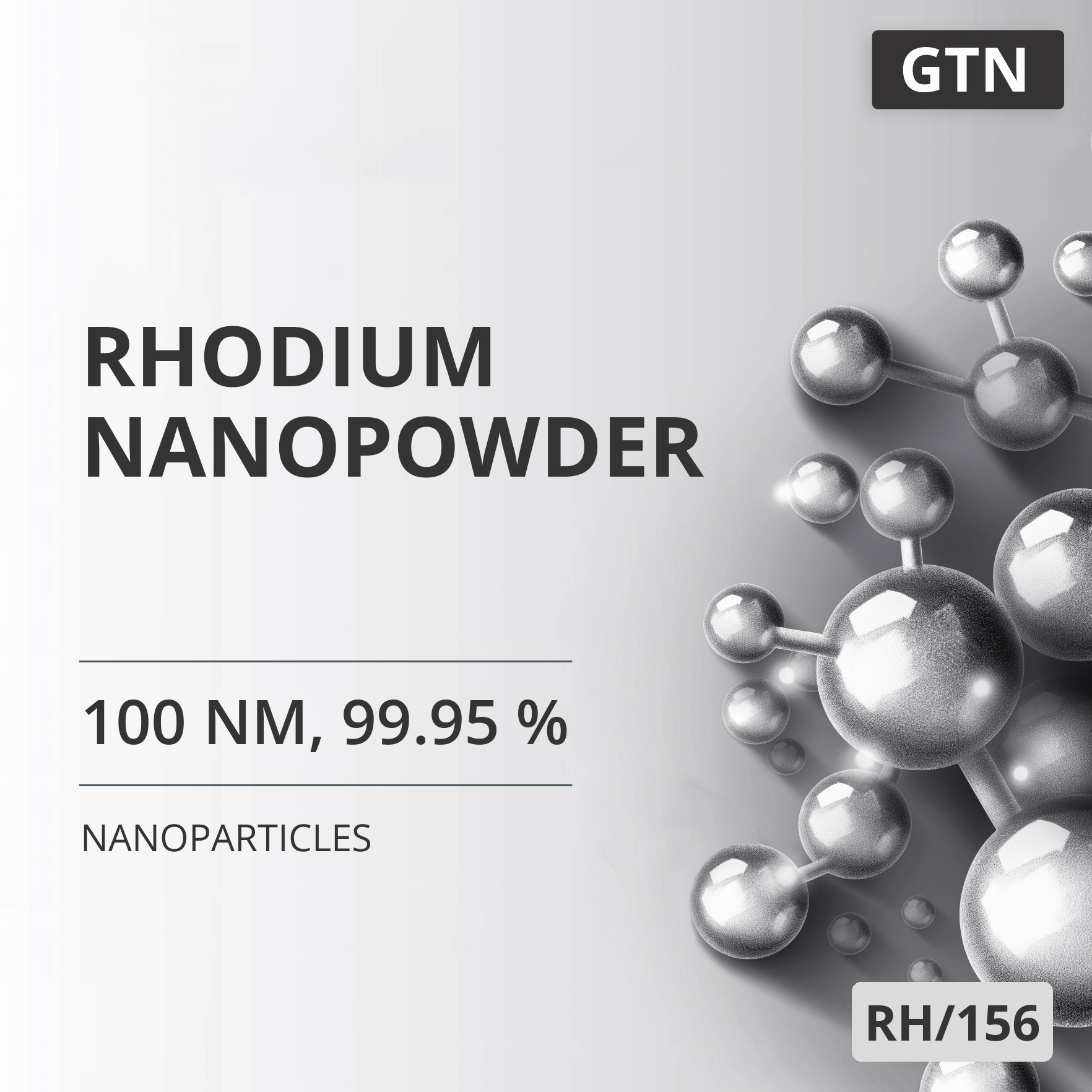 Rhodium Nanopowder, 100 nm, 99.95 % (RH/156)
