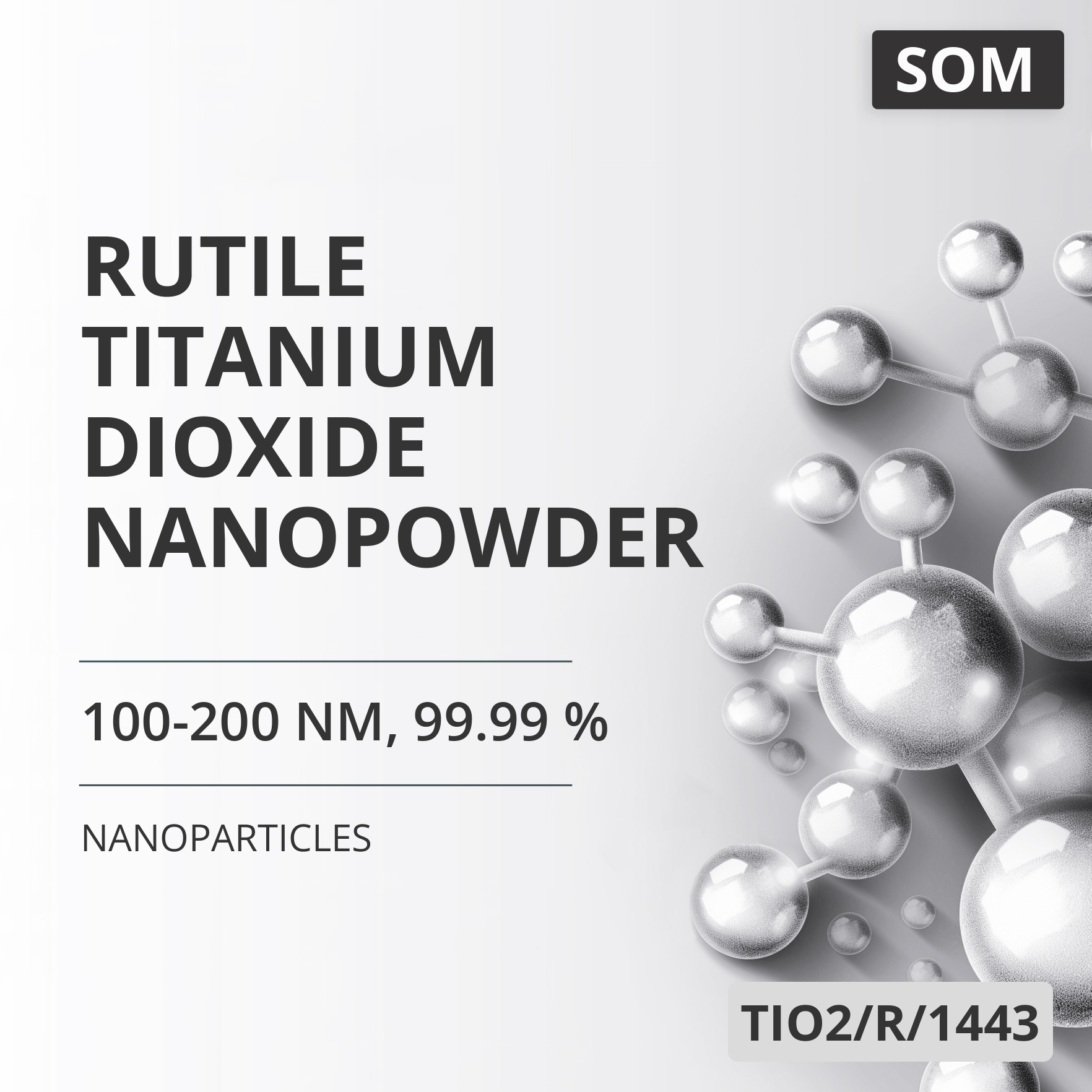Rutile Titanium Dioxide Nanopowder, 100-200 nm, 99.99 % (TIO2/R/1443)