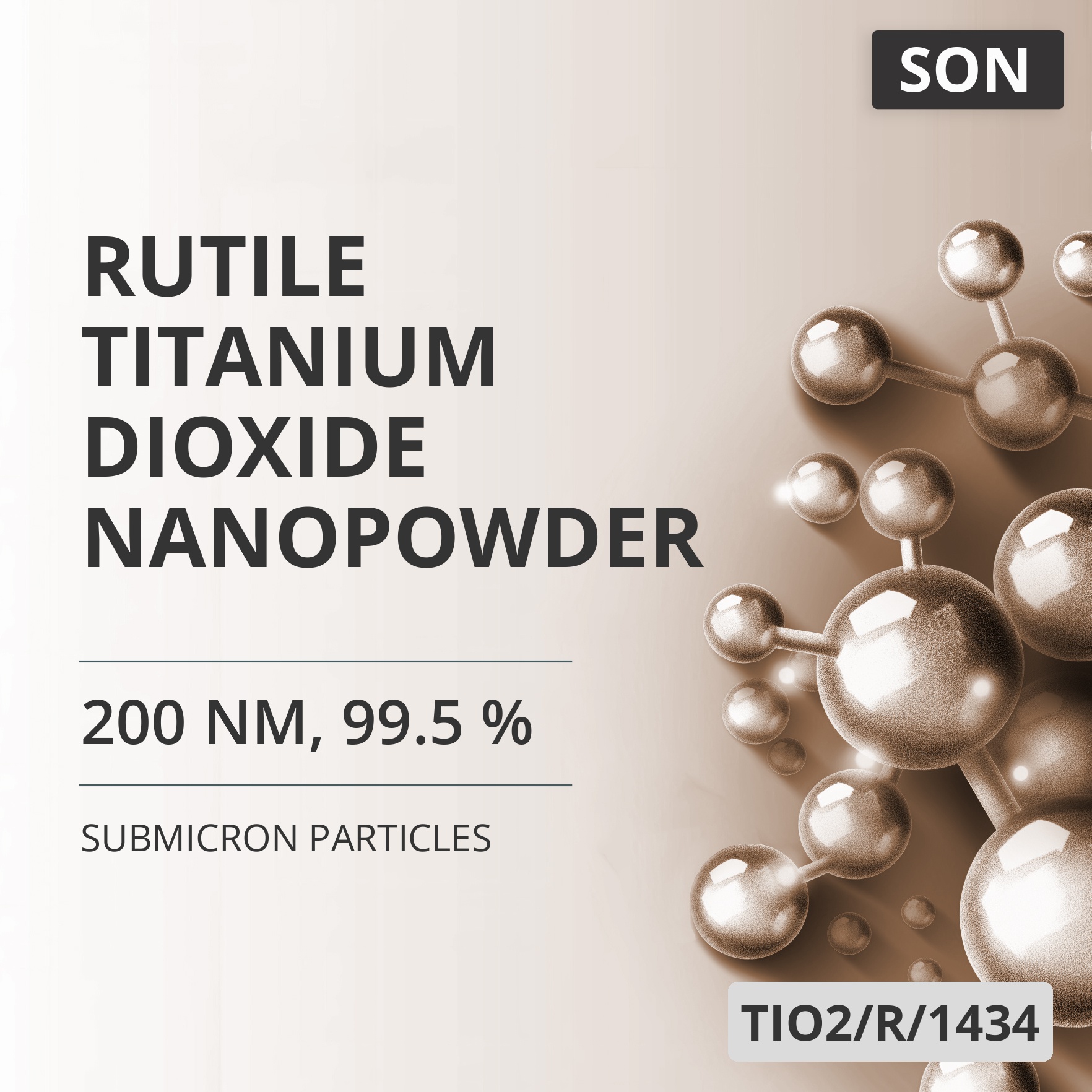 Rutile Titanium Dioxide Nanopowder, 200 nm, 99.5 % (TIO2/R/1434)