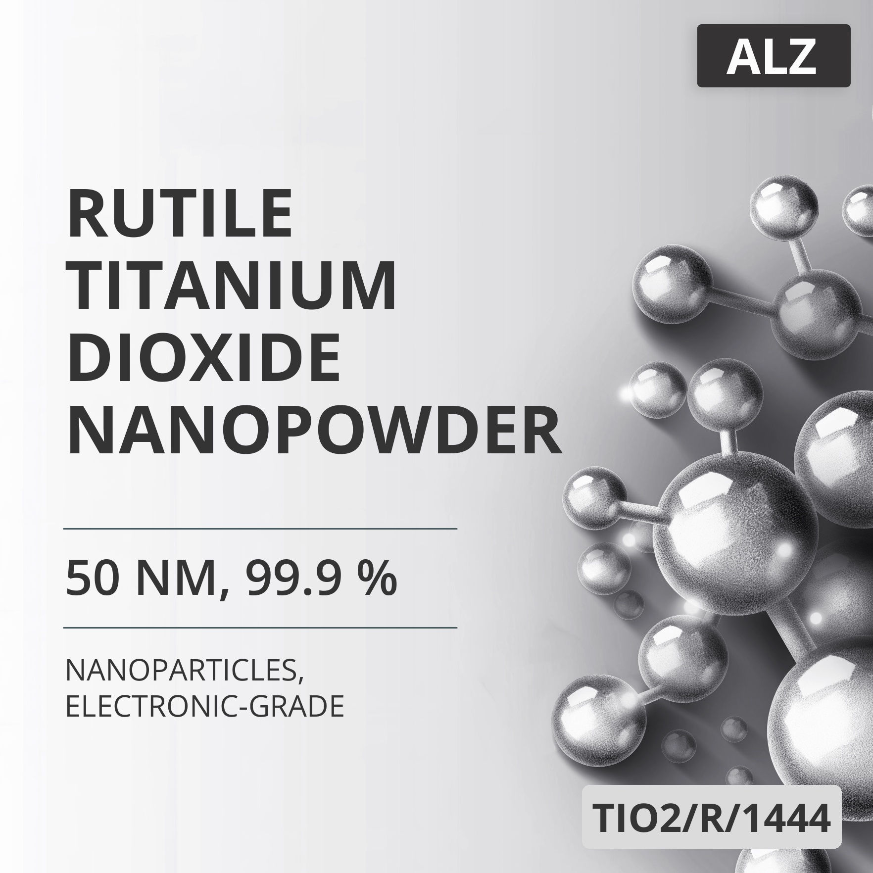 Rutile Titanium Dioxide Nanopowder, 50 nm, 99.9 %, Electronic-Grade (TIO2/R/1444)