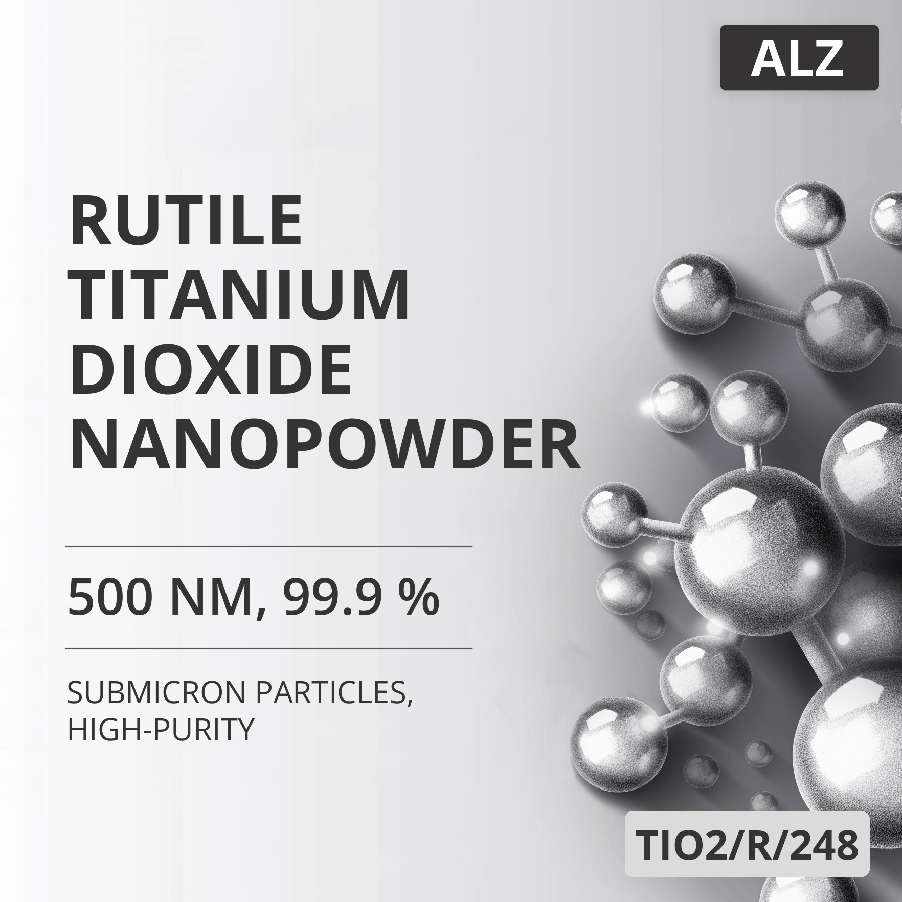 Rutile Titanium Dioxide Nanopowder, 500 nm, 99.9 %, High-Purity (TIO2/R/248)