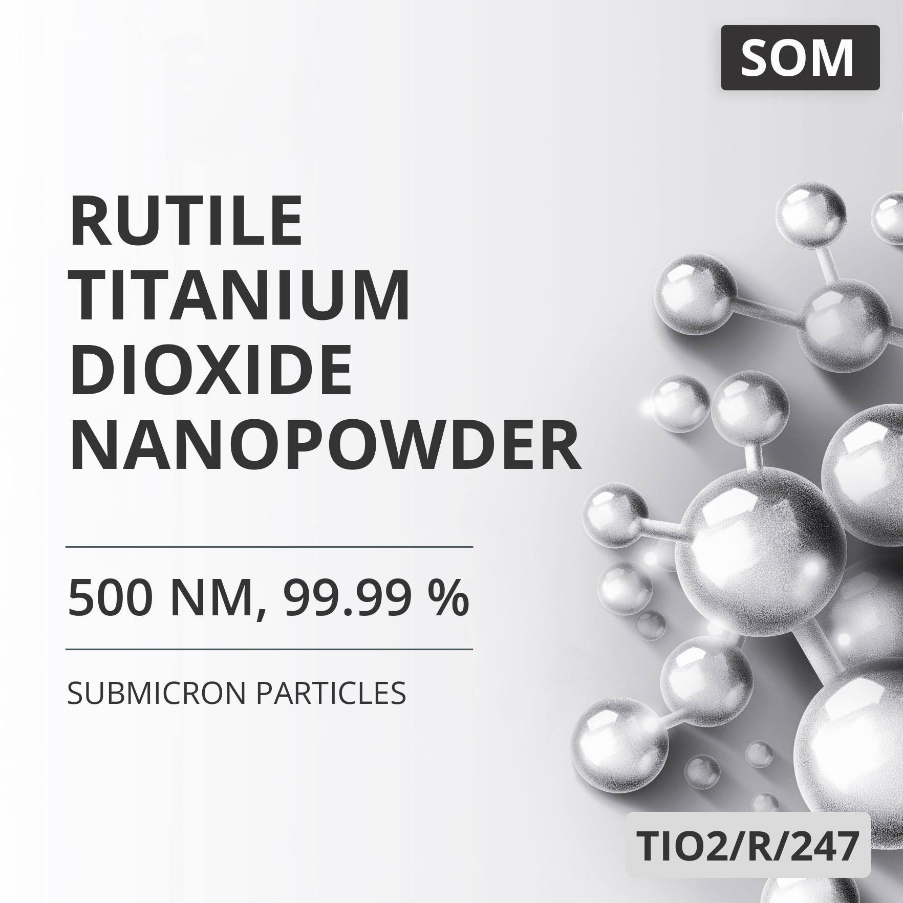 Rutile Titanium Dioxide Nanopowder, 500 nm, 99.99 % (TIO2/R/247)