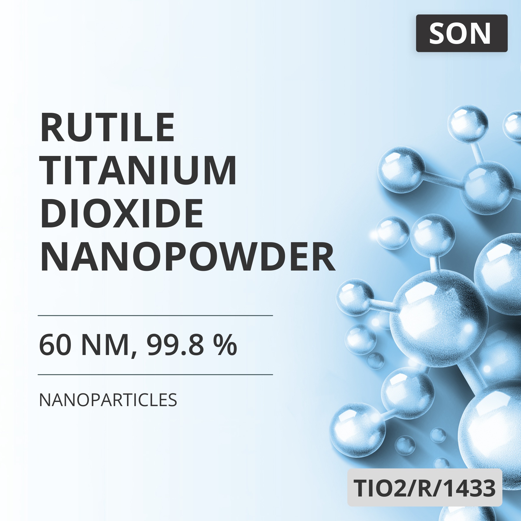 Rutile Titanium Dioxide Nanopowder, 60 nm, 99.8 % (TIO2/R/1433)