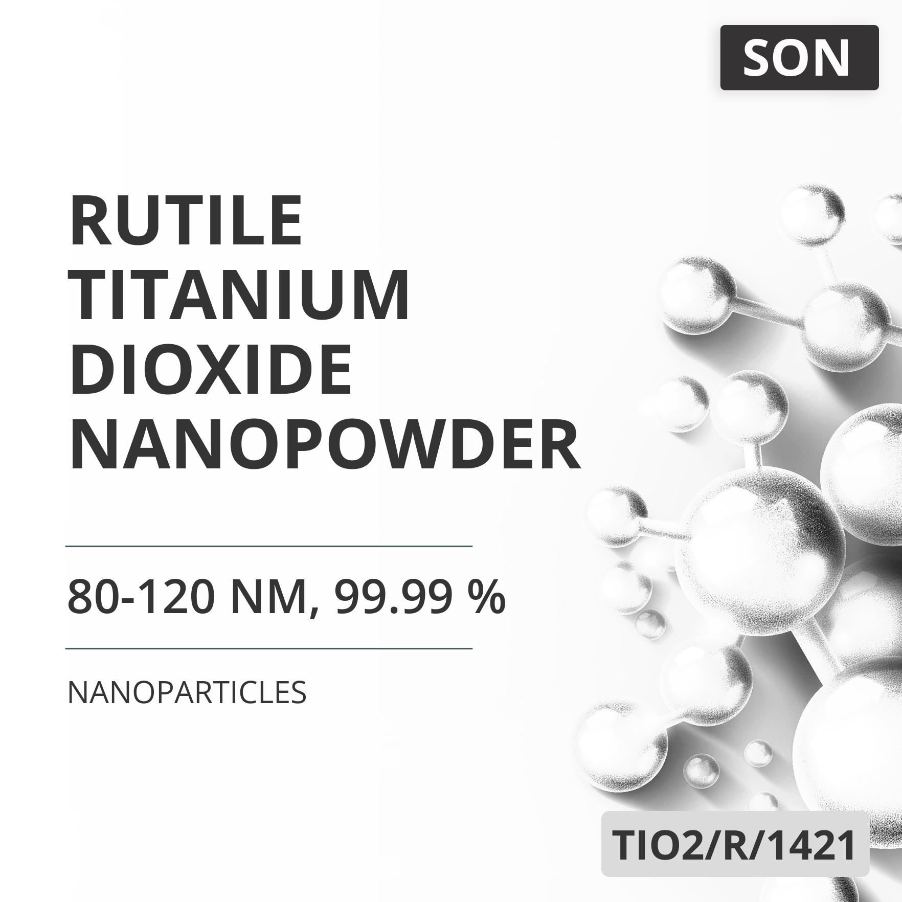 Rutile Titanium Dioxide Nanopowder, 80-120 nm, 99.99 % (TIO2/R/1421)