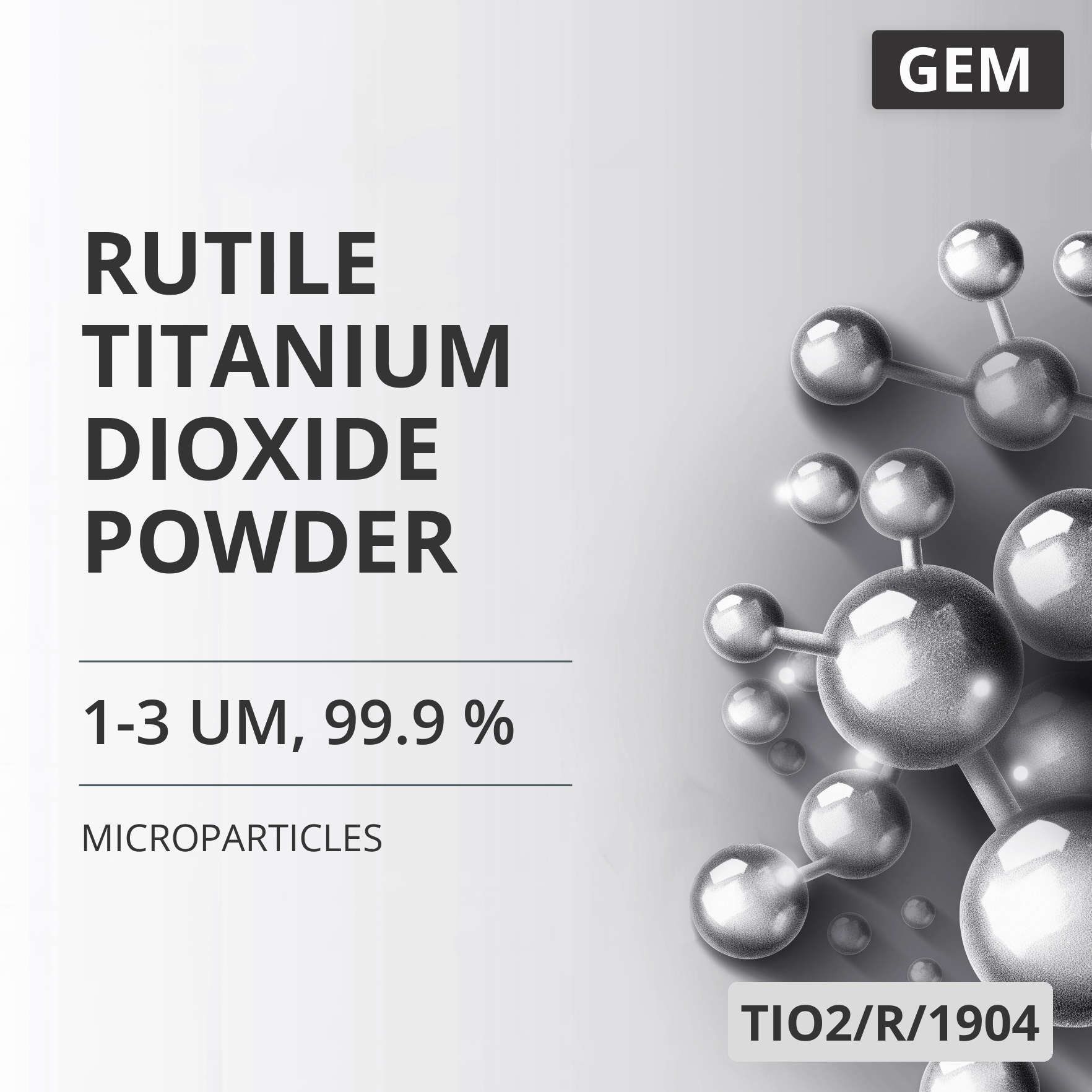 Rutile Titanium Dioxide Powder, 1-3 um, 99.9 % (TIO2/R/1904)
