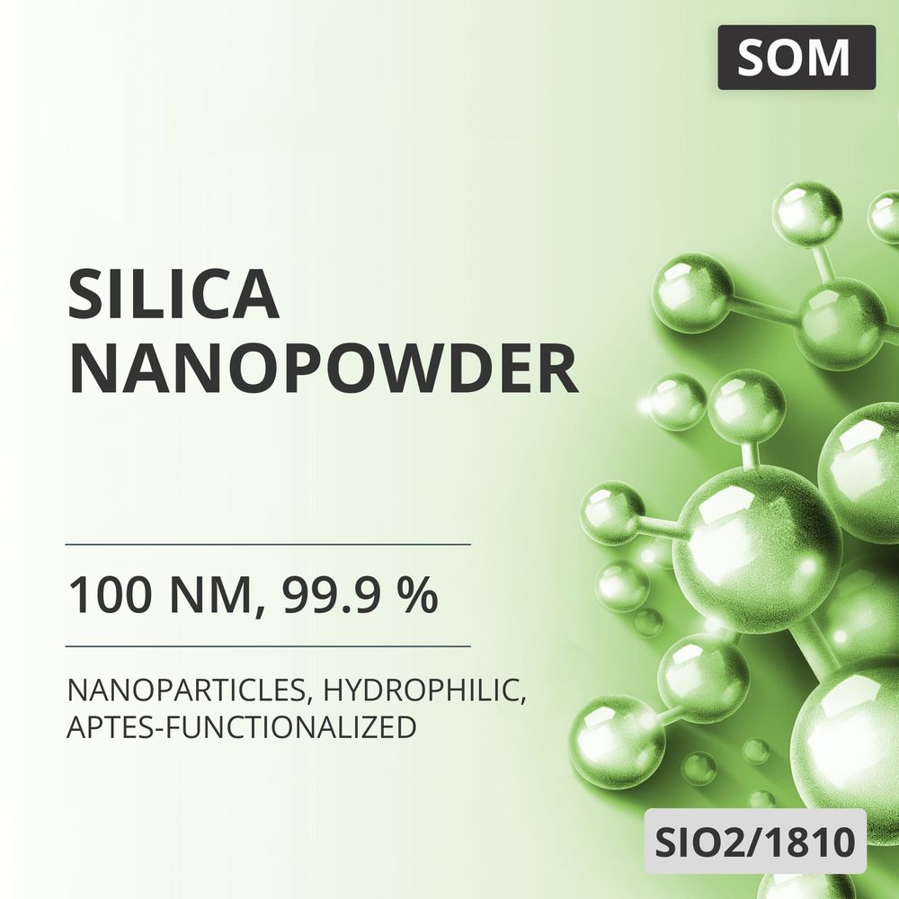 Silica Nanopowder, 100 nm, 99.9 %, Hydrophilic, APTES-Functionalized (SIO2/1810)
