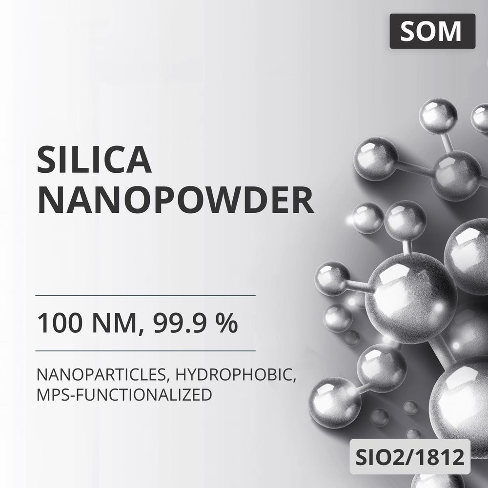 Silica Nanopowder, 100 nm, 99.9 %, Hydrophobic, MPS-Functionalized (SIO2/1812)