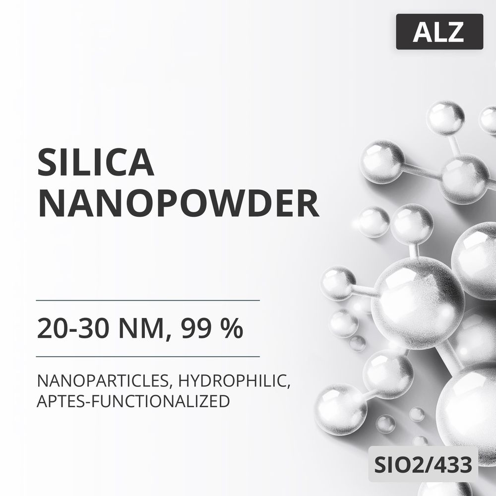 Silica Nanopowder, 20-30 nm, 99 %, Hydrophilic, APTES-Functionalized (SIO2/433)