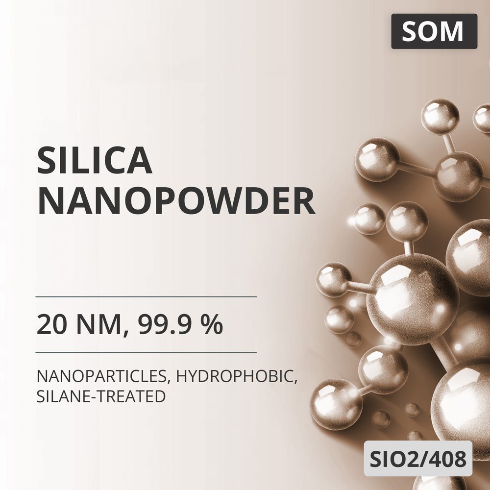 Silica Nanopowder, 20 nm, 99.9 %, Hydrophobic, Silane-Treated (SIO2/408)