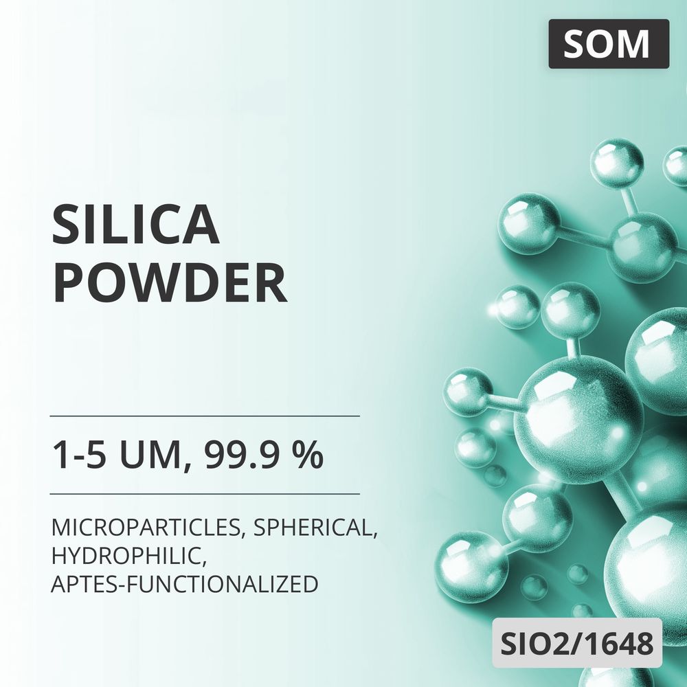 Silica Powder, 1-5 um, 99.9 %, Spherical, Hydrophilic, APTES-Functionalized (SIO2/1648)