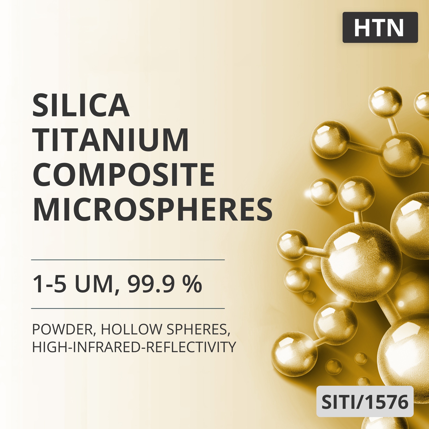 Silica-Titanium Composite Microspheres, 1-5 um, 99.9 %, Hollow Spheres, High-Infrared-Reflectivity (SITI/1576)