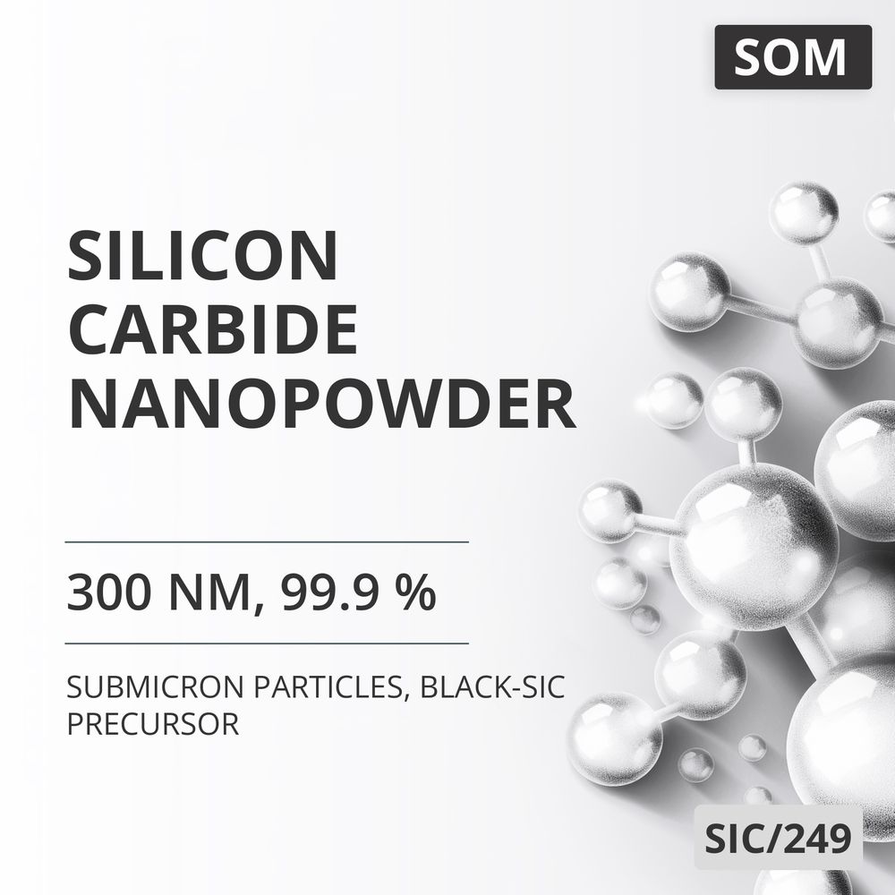 Silicon Carbide Nanopowder, 300 nm, 99.9 %, Black-SiC Precursor (SIC/249)