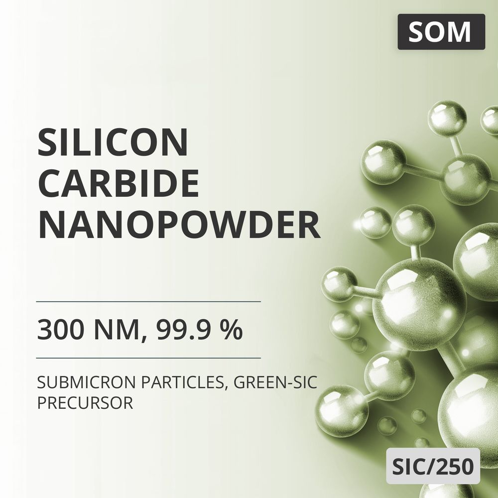 Silicon Carbide Nanopowder, 300 nm, 99.9 %, Green-SiC Precursor (SIC/250)
