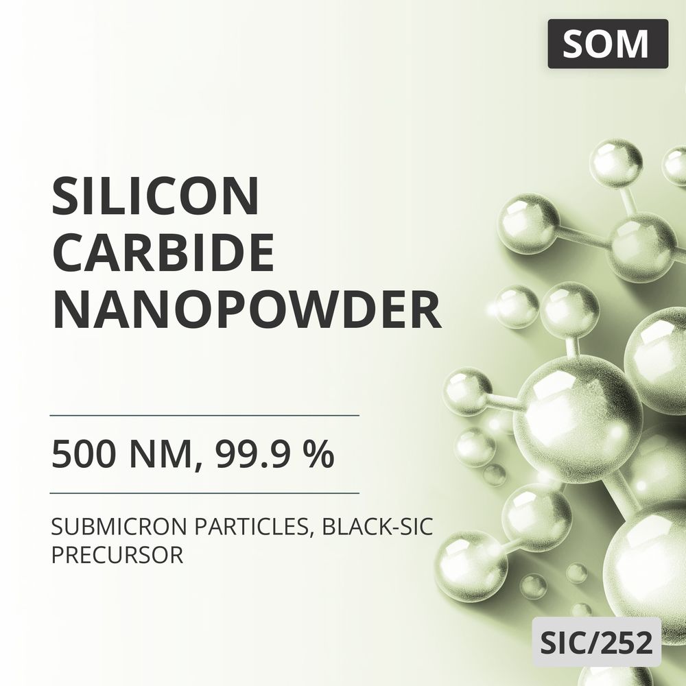 Silicon Carbide Nanopowder, 500 nm, 99.9 %, Black-SiC Precursor (SIC/252)
