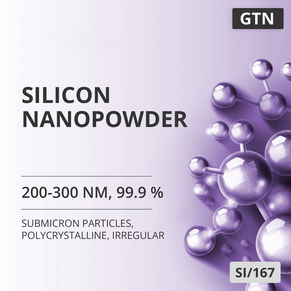 Silicon Nanopowder, 200-300 nm, 99.9 %, Polycrystalline, Irregular (SI/167)