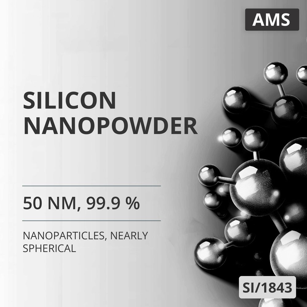 Silicon Nanopowder, 50 nm, 99.9 %, Nearly Spherical (SI/1843)