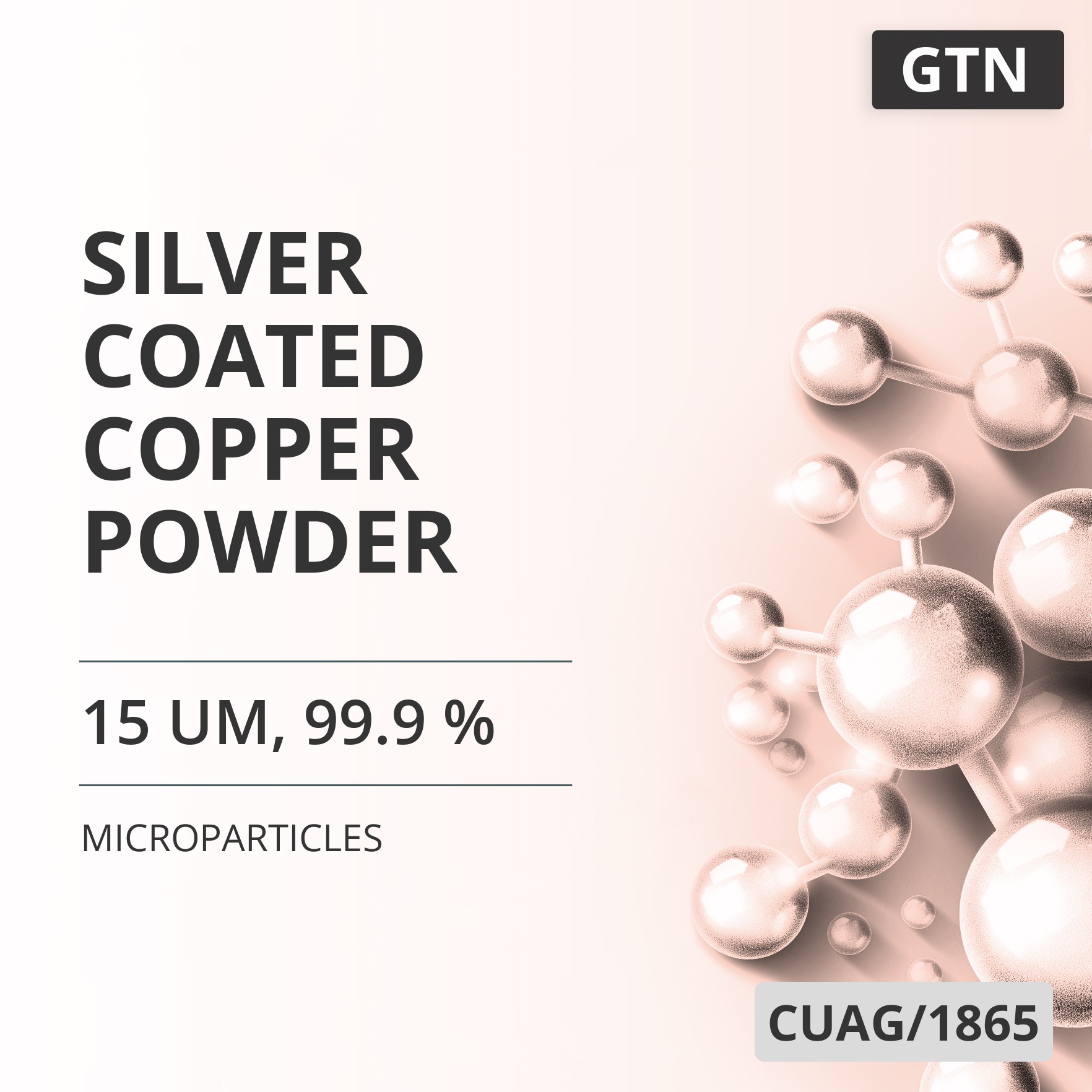 Silver-Coated Copper Powder, 15 um, 99.9 % (CUAG/1865)