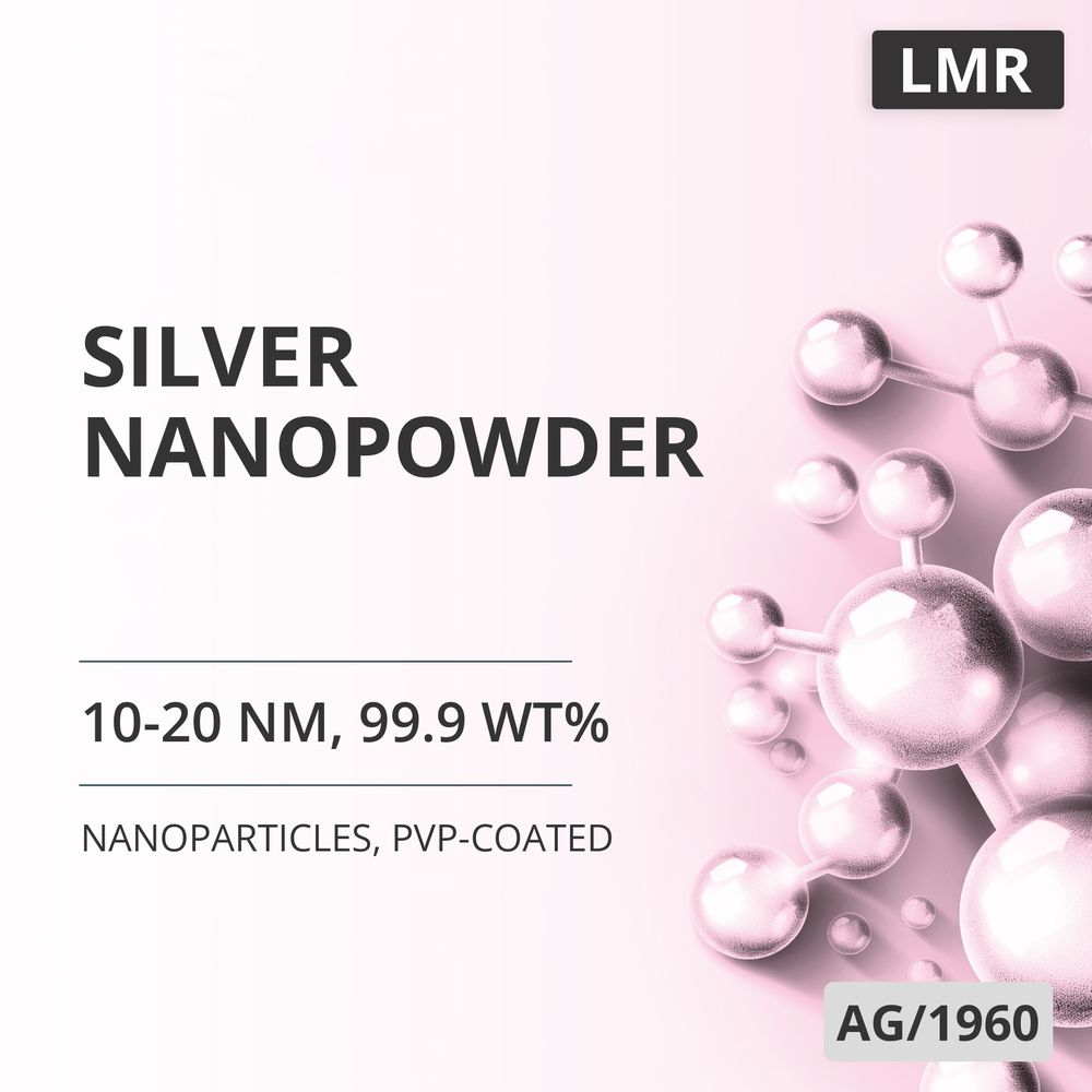Silver Nanopowder, 10-20 nm, 99.9 wt%, PVP-Coated (AG/1960)