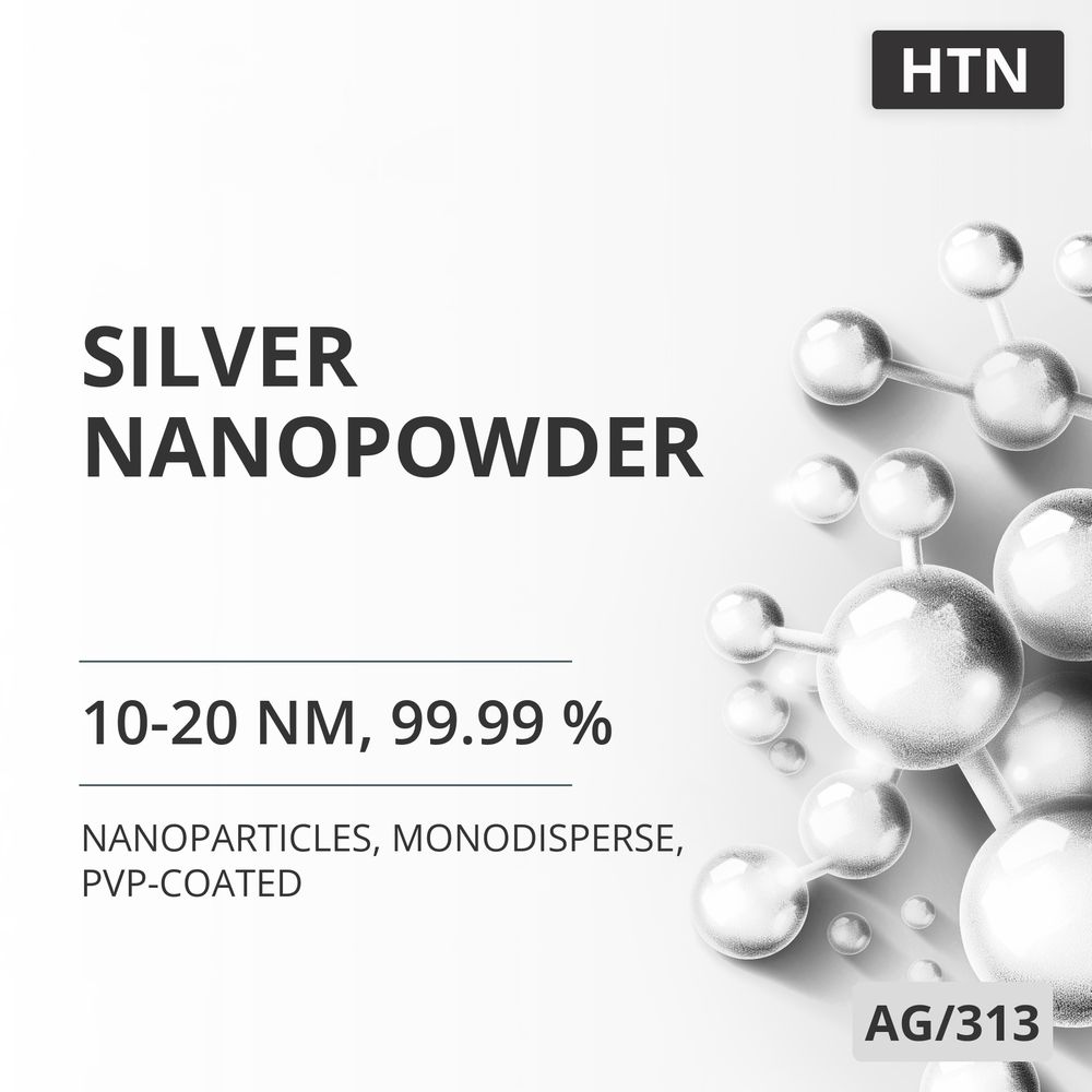 Silver Nanopowder, 10-20 nm, 99.99 %, Monodisperse, PVP-Coated (AG/313)