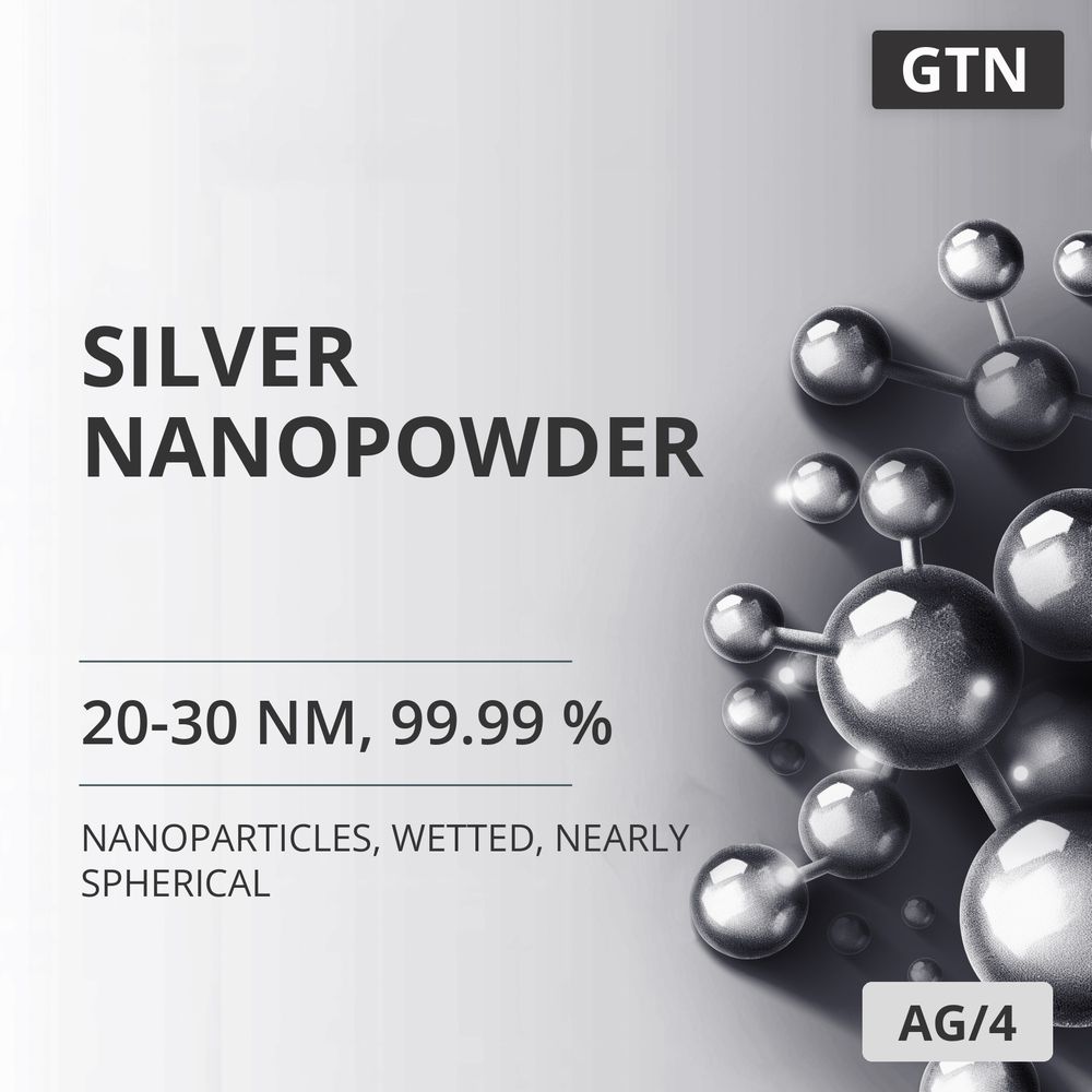 Silver Nanopowder, 20-30 nm, 99.99 %, Wetted, Nearly Spherical (AG/4)