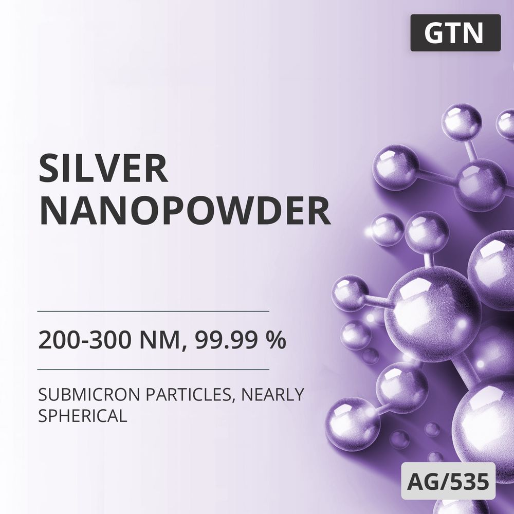Silver Nanopowder, 200-300 nm, 99.99 %, Nearly Spherical (AG/535)