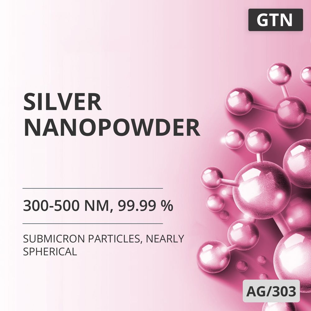 Silver Nanopowder, 300-500 nm, 99.99 %, Nearly Spherical (AG/303)