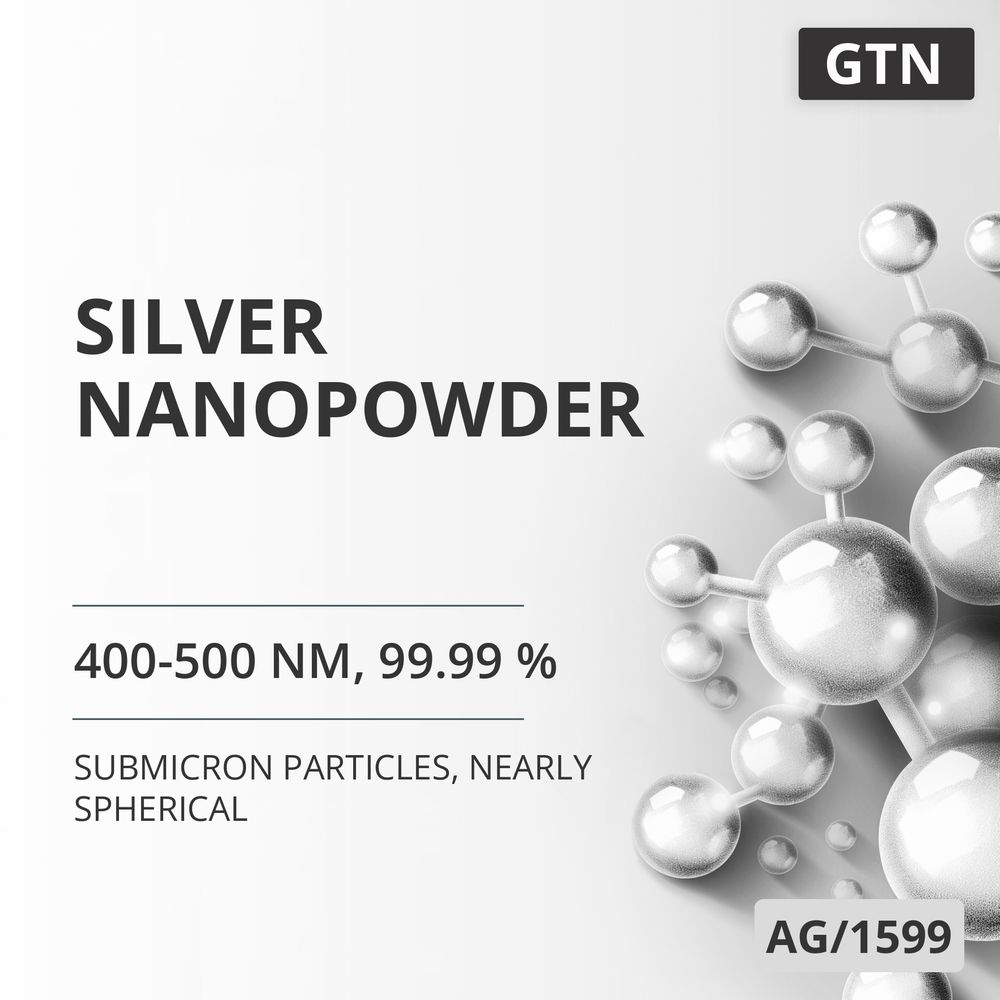 Silver Nanopowder, 400-500 nm, 99.99 %, Nearly Spherical (AG/1599)