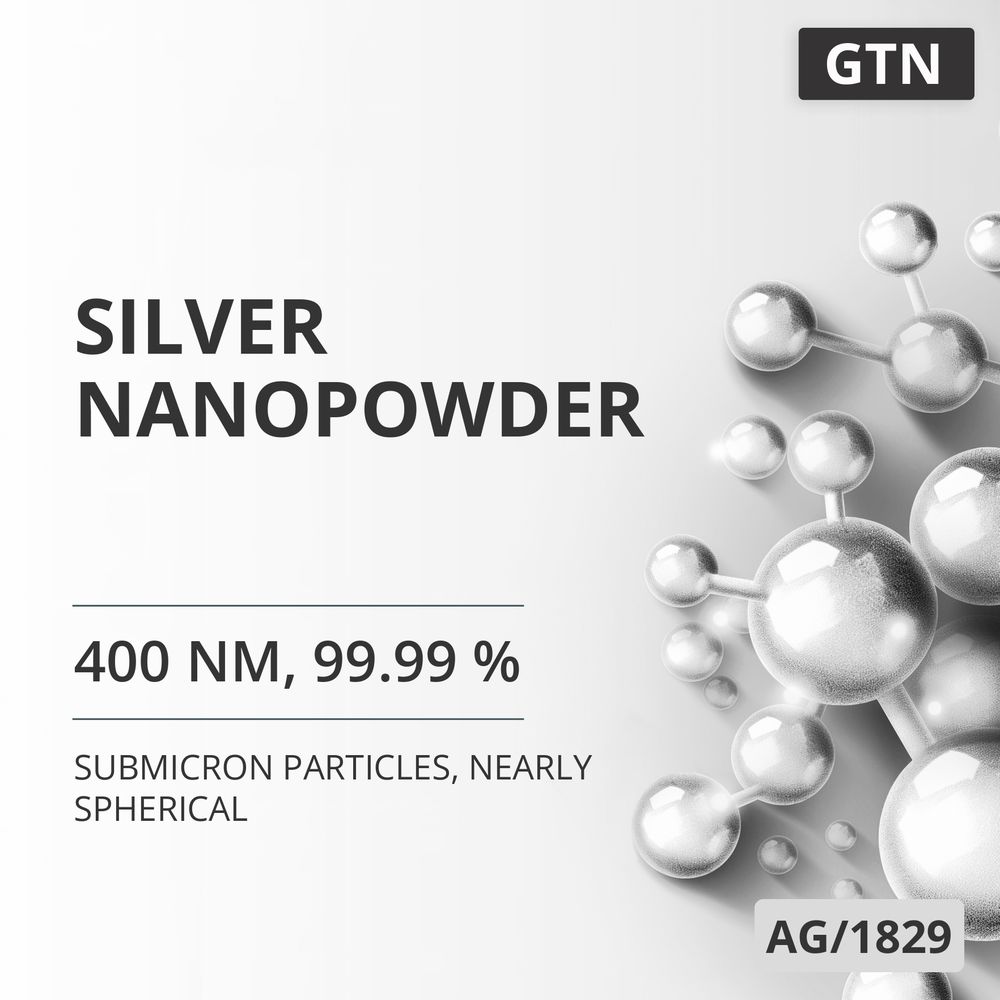 Silver Nanopowder, 400 nm, 99.99 %, Nearly Spherical (AG/1829)