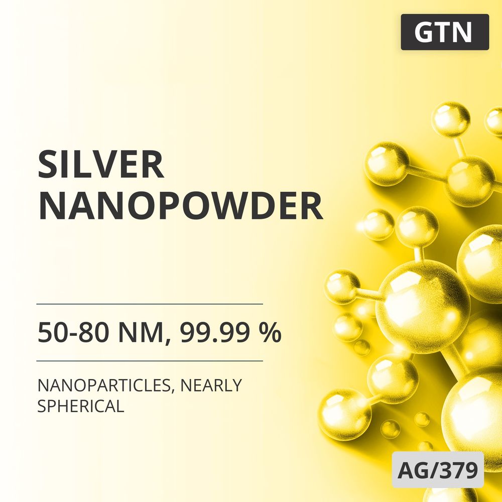 Silver Nanopowder, 50-80 nm, 99.99 %, Nearly Spherical (AG/379)