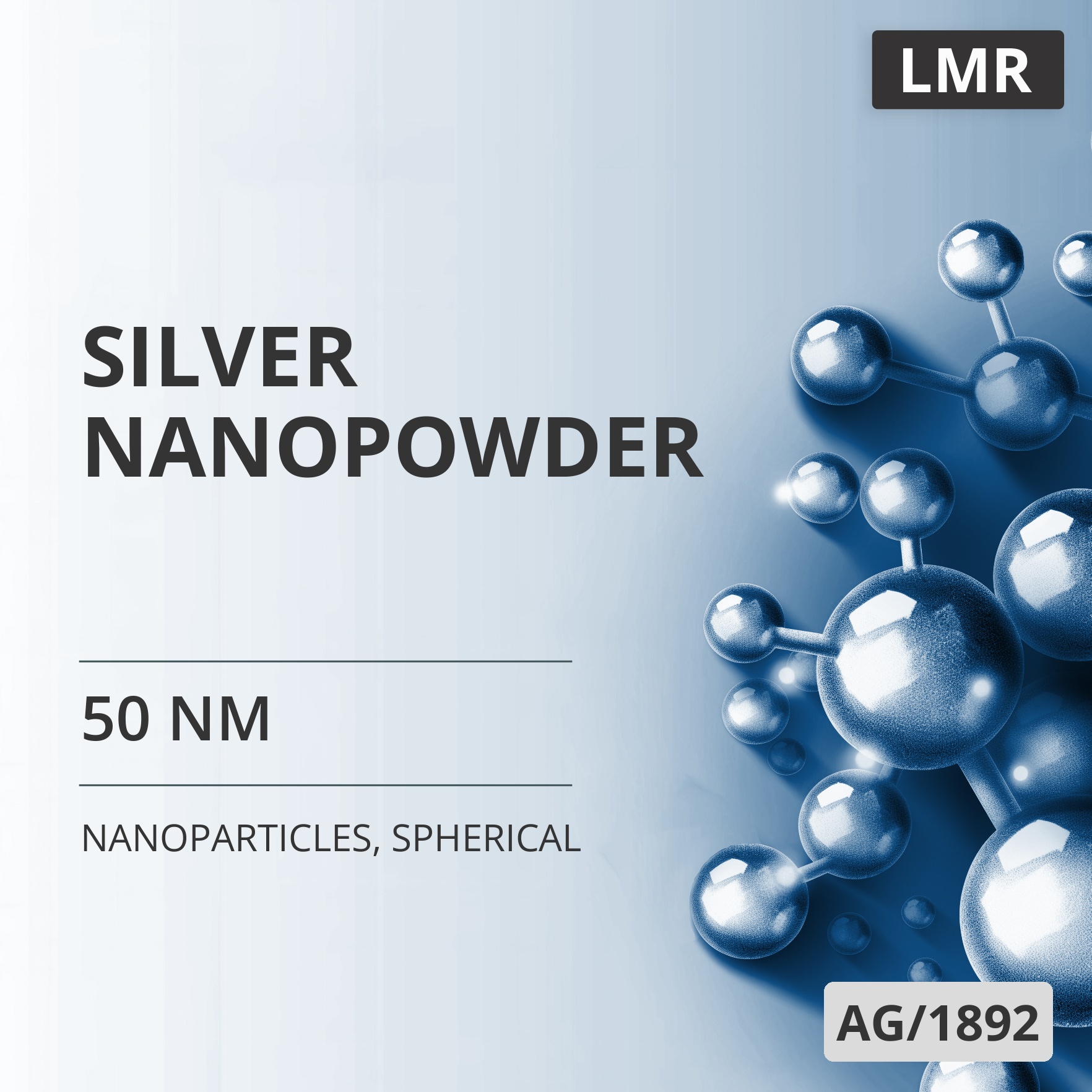 Silver Nanopowder, 50 nm, Spherical (AG/1892)