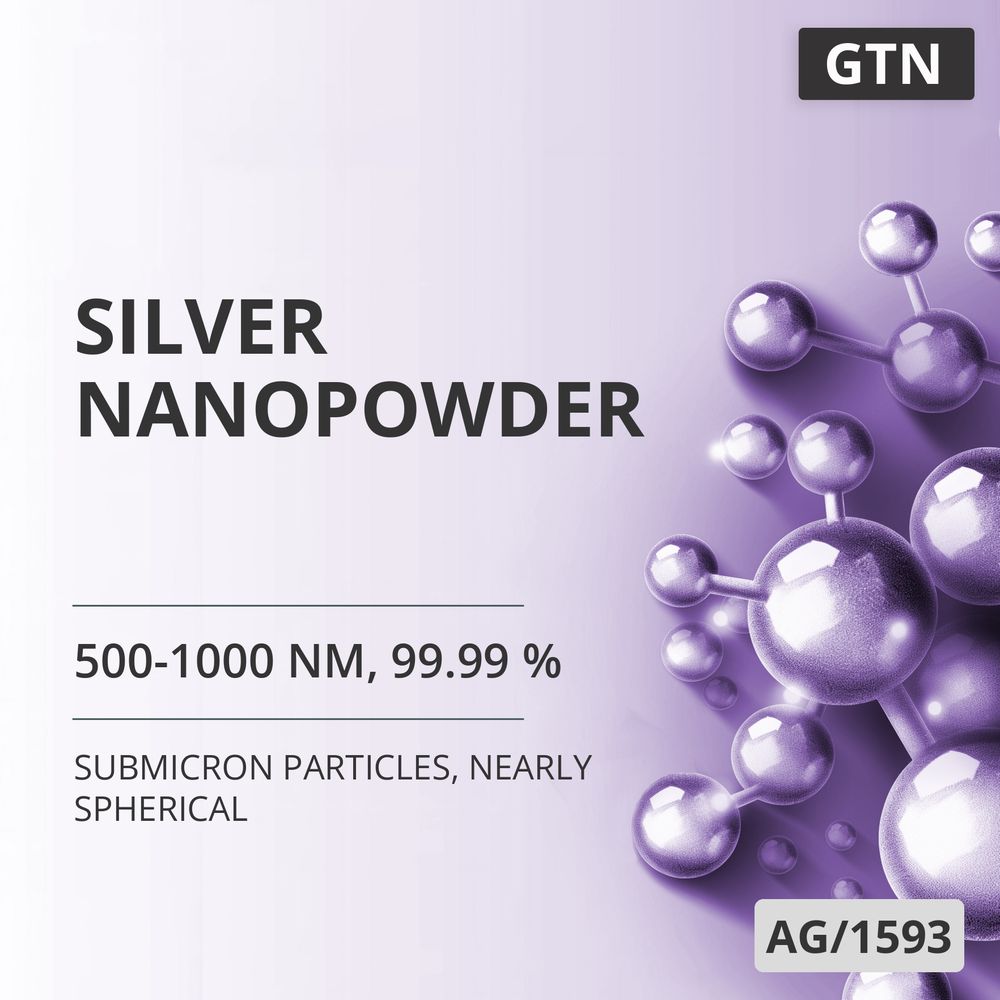 Silver Nanopowder, 500-1000 nm, 99.99 %, Nearly Spherical (AG/1593)