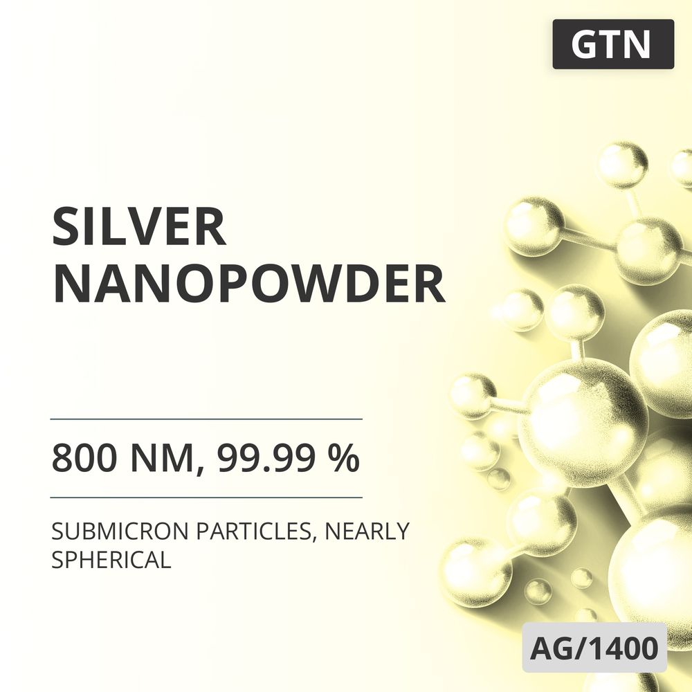 Silver Nanopowder, 800 nm, 99.99 %, Nearly Spherical (AG/1400)