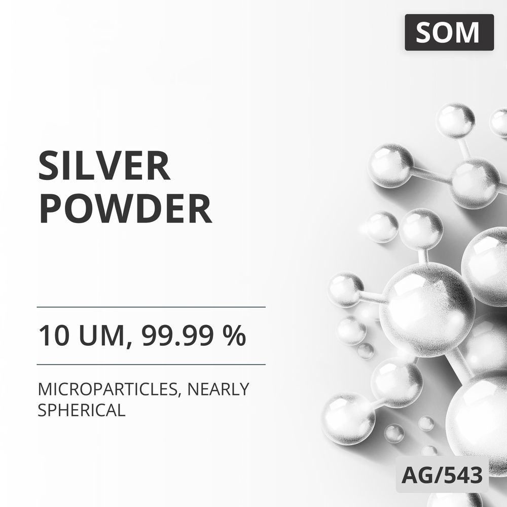 Silver Powder, 10 um, 99.99 %, Nearly Spherical (AG/543)