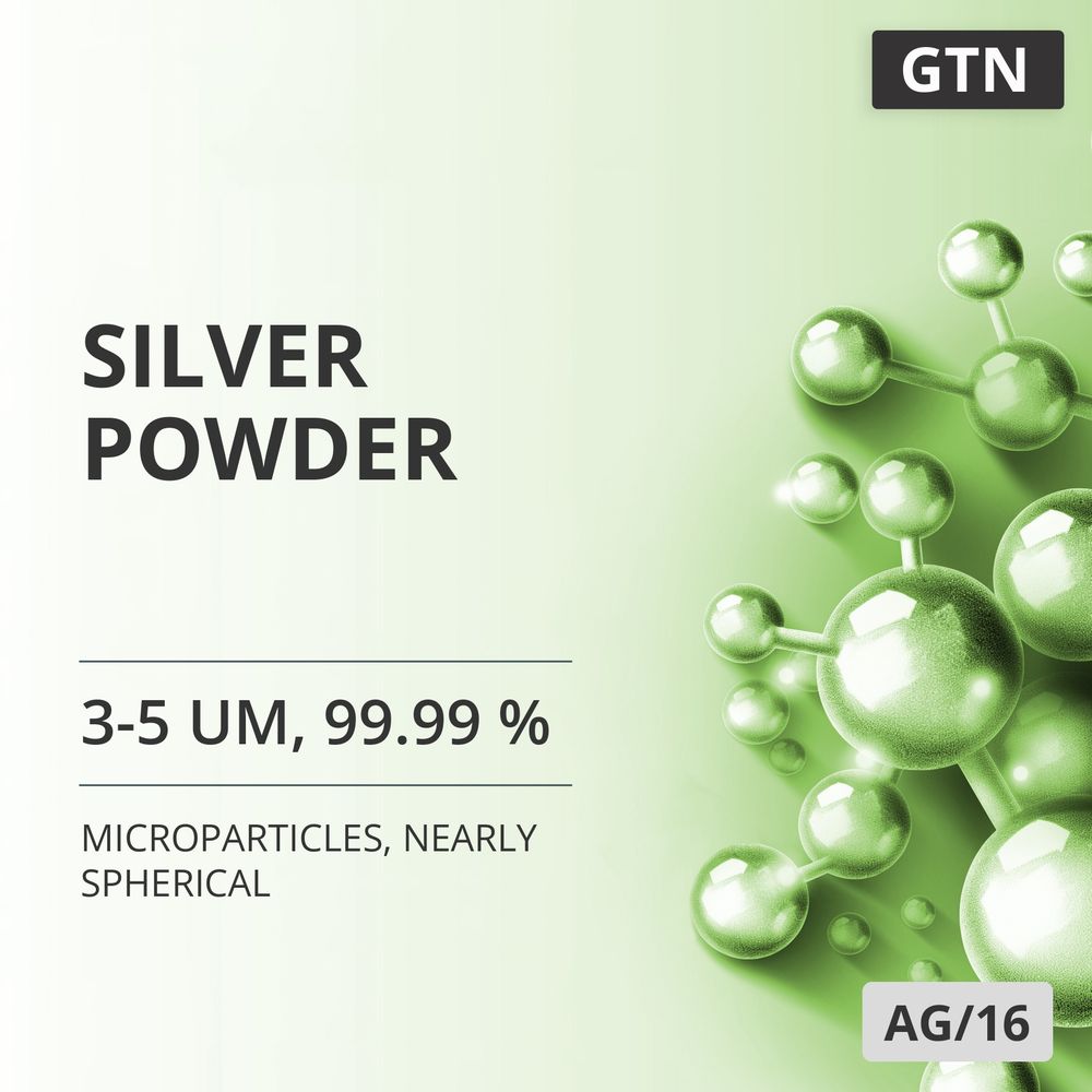Silver Powder, 3-5 um, 99.99 %, Nearly Spherical (AG/16)