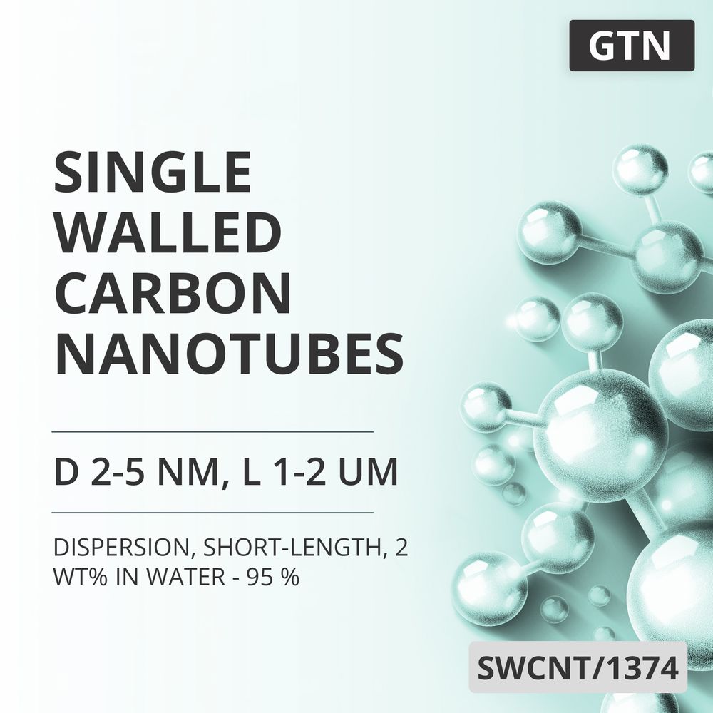 Single-Walled Carbon Nanotubes, D 2-5 nm, L 1-2 um, 95 %, Short-Length, 2 wt% in Water - 95 % (SWCNT/1374)
