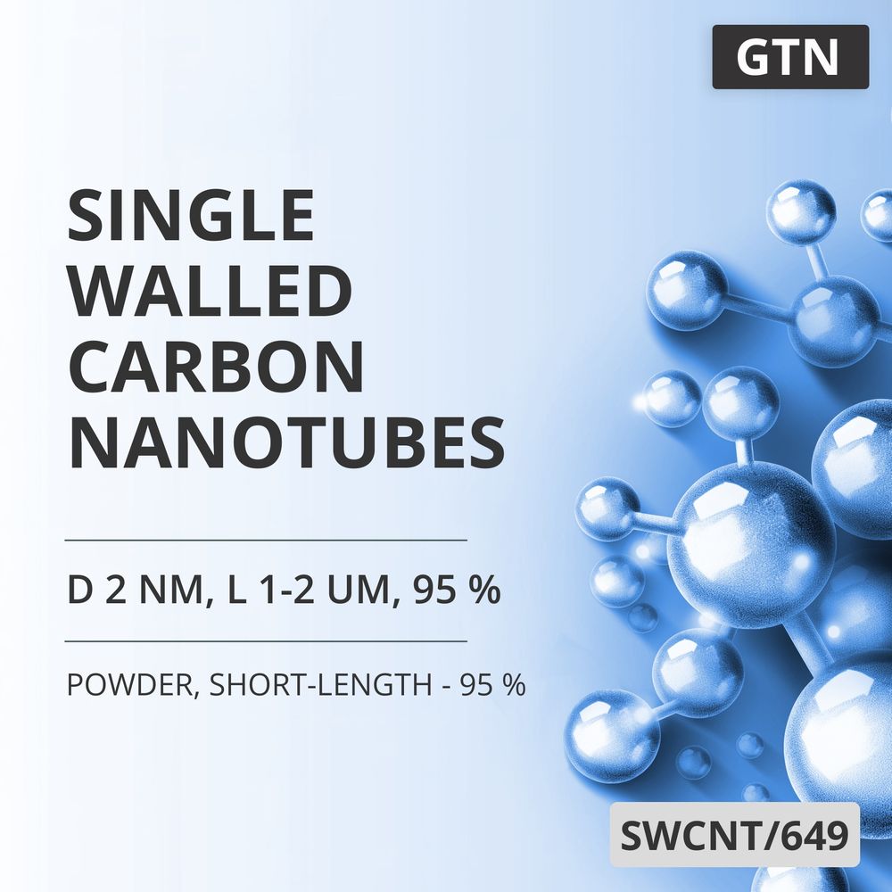 Single-Walled Carbon Nanotubes, D 2 nm, L 1-2 um, 95 %, Short-Length - 95 % (SWCNT/649)
