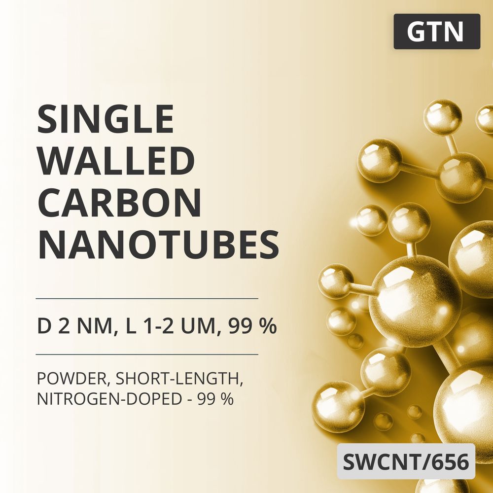 Single-Walled Carbon Nanotubes, D 2 nm, L 1-2 um, 99 %, Short-Length, Nitrogen-Doped - 99 % (SWCNT/656)