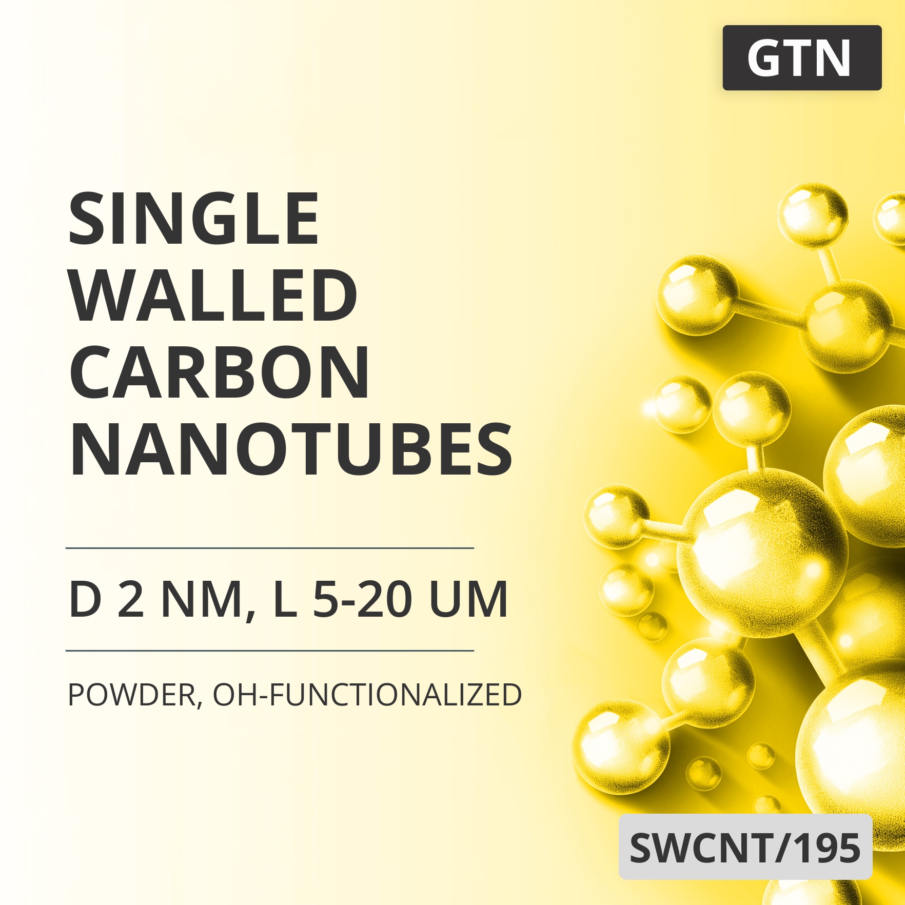 Single-Walled Carbon Nanotubes, D 2 nm, L 5-20 um, OH-Functionalized (SWCNT/195)