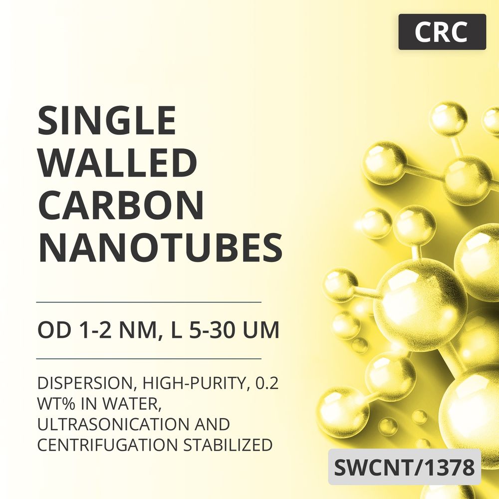 Single-Walled Carbon Nanotubes, OD 1-2 nm, L 5-30 um, 90 wt%, High-Purity, 0.2 wt% in Water, Ultrasonication and Centrifugation Stabilized (SWCNT/1378)