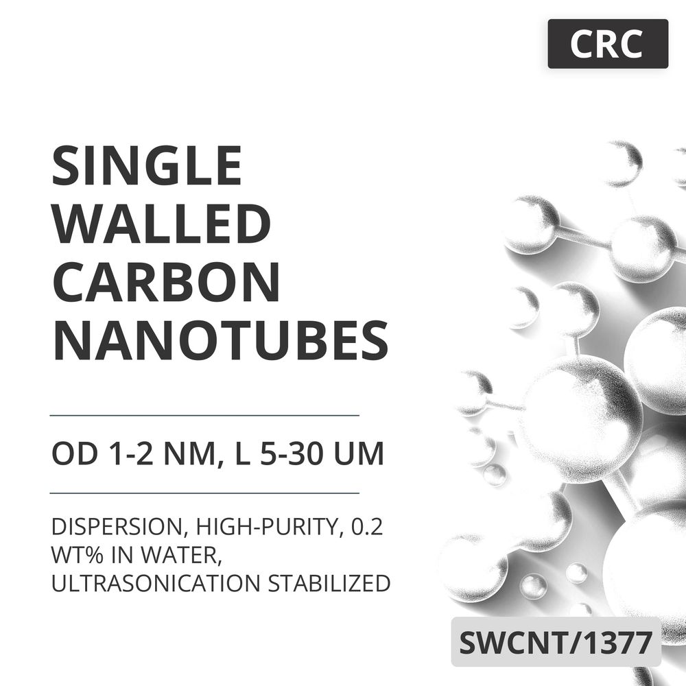 Single-Walled Carbon Nanotubes, OD 1-2 nm, L 5-30 um, 90 wt%, High-Purity, 0.2 wt% in Water, Ultrasonication Stabilized (SWCNT/1377)