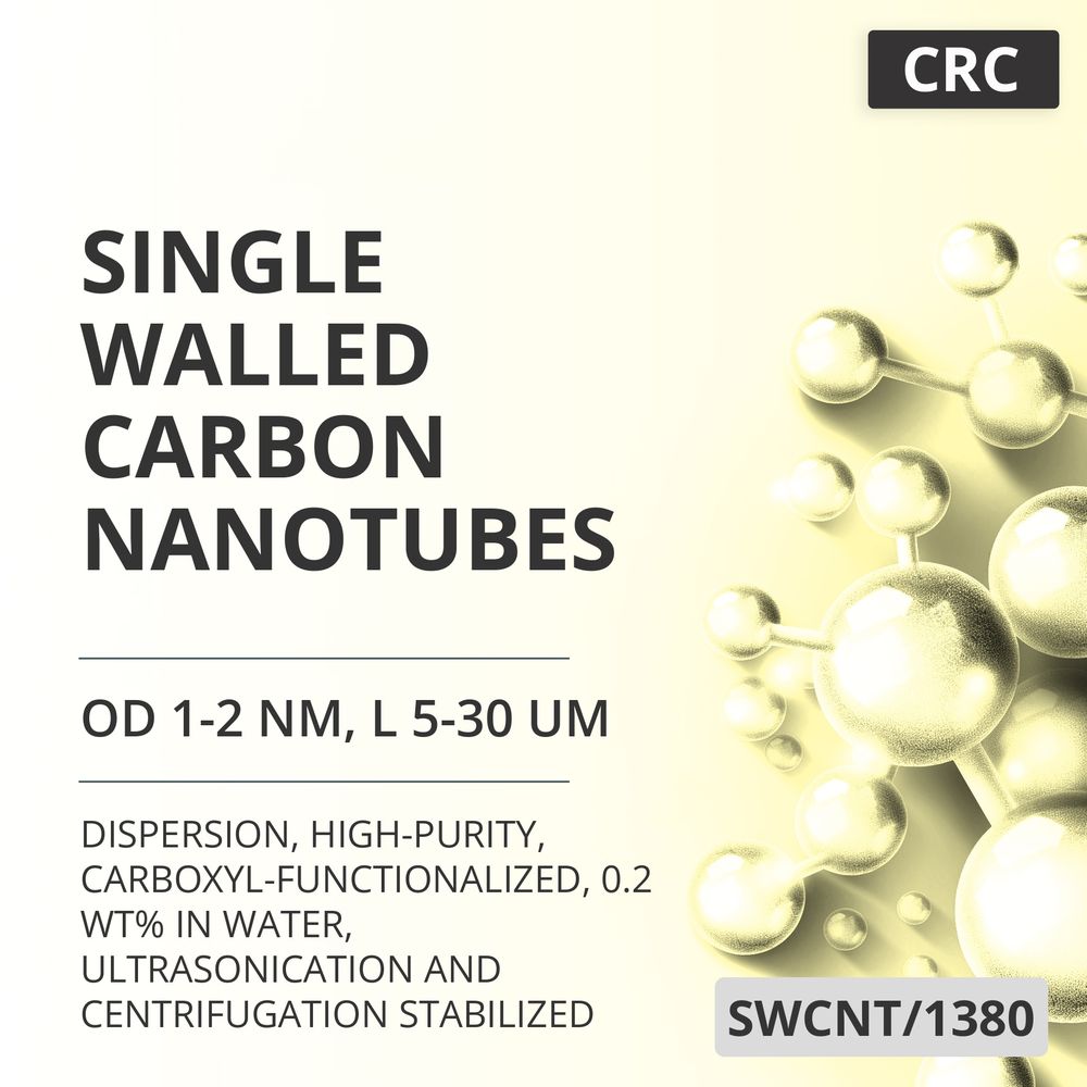 Single-Walled Carbon Nanotubes, OD 1-2 nm, L 5-30 um, 90 wt%, High-Purity, Carboxyl-Functionalized, 0.2 wt% in Water, Ultrasonication and Centrifugation Stabilized (SWCNT/1380)
