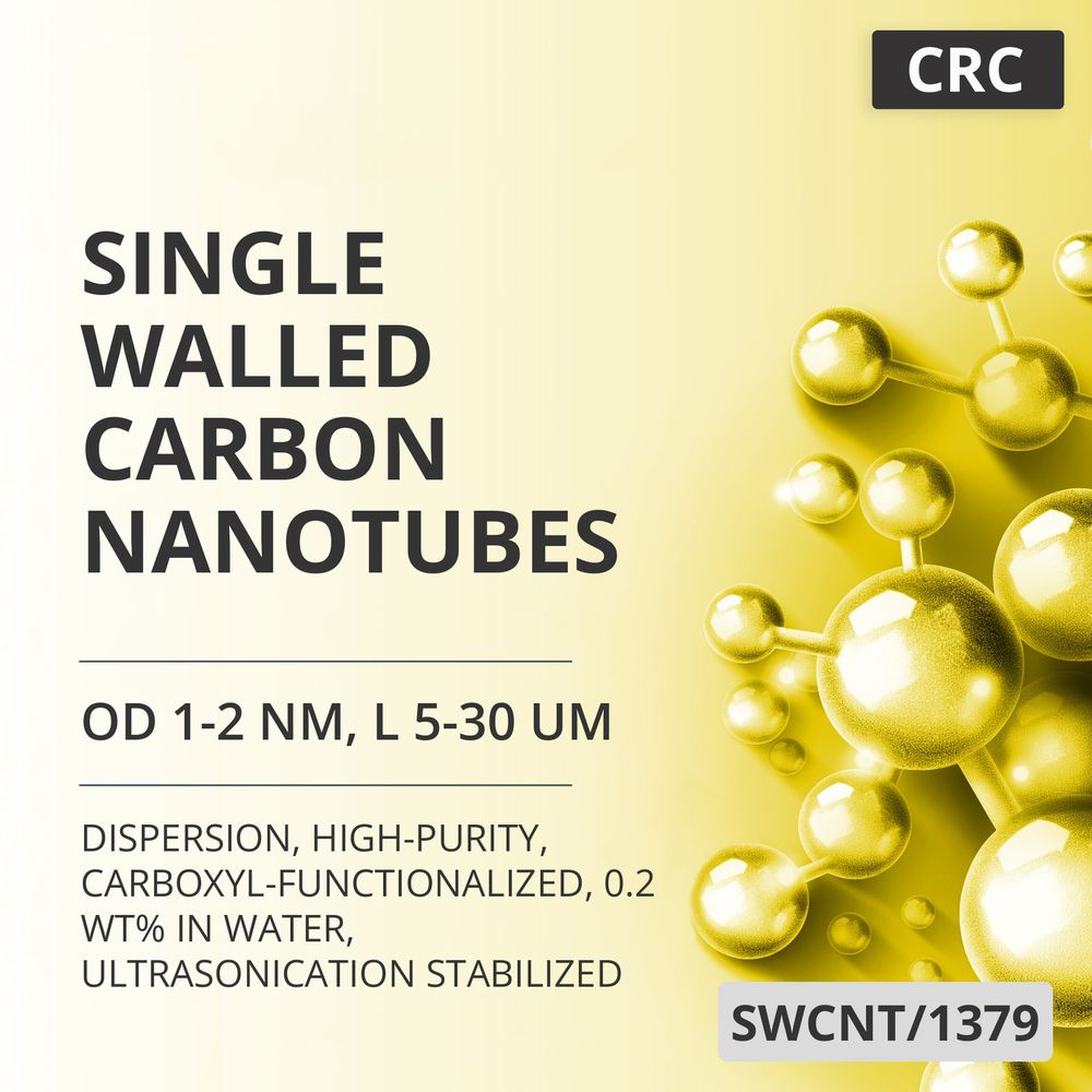 Single-Walled Carbon Nanotubes, OD 1-2 nm, L 5-30 um, 90 wt%, High-Purity, Carboxyl-Functionalized, 0.2 wt% in Water, Ultrasonication Stabilized (SWCNT/1379)