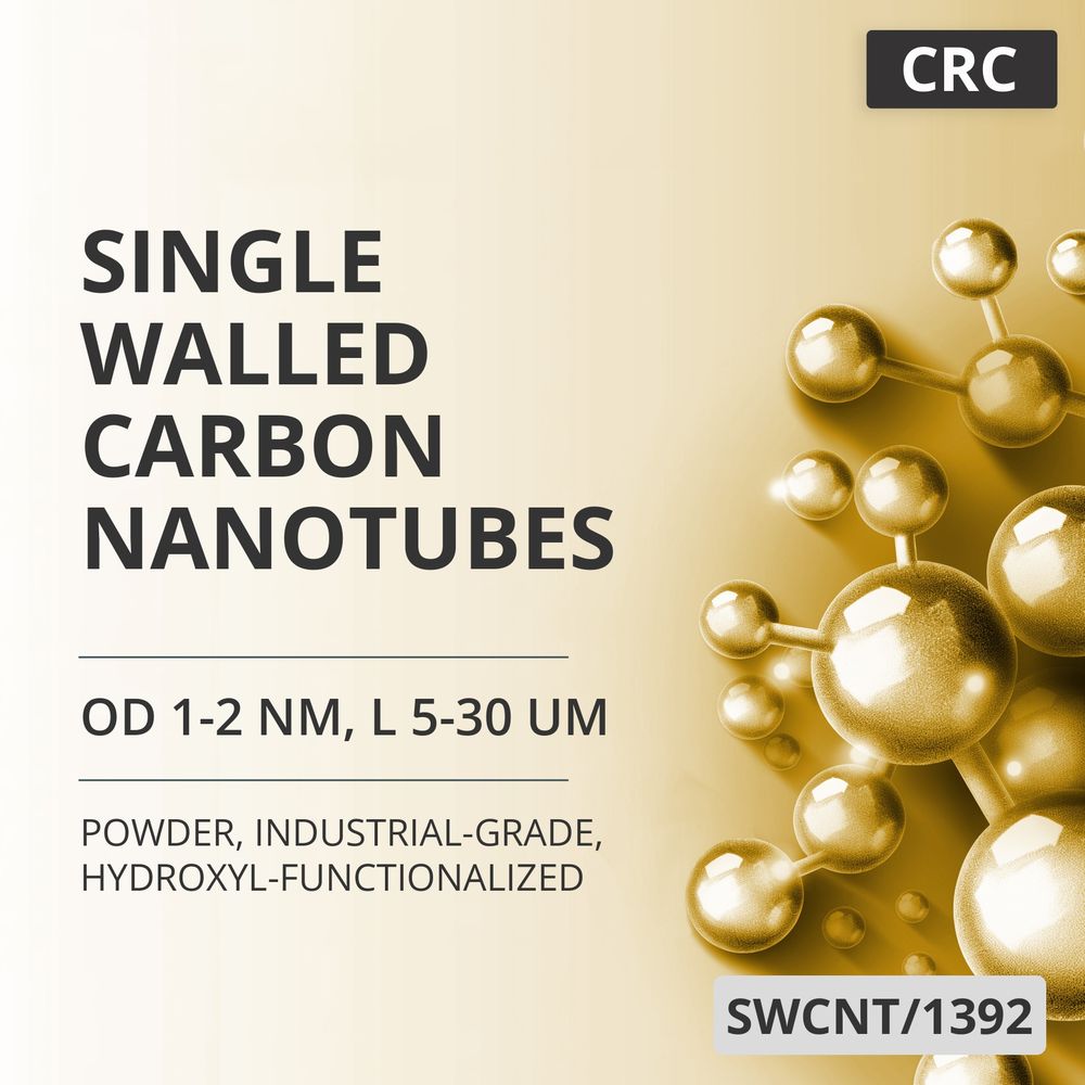 Single-Walled Carbon Nanotubes, OD 1-2 nm, L 5-30 um, 60 wt%, Industrial-Grade, Hydroxyl-Functionalized (SWCNT/1392)