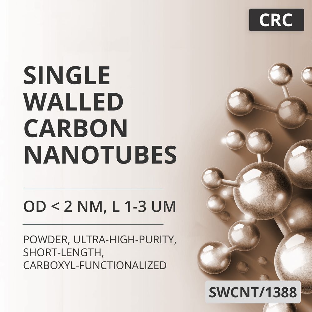 Single-Walled Carbon Nanotubes, OD < 2 nm, L 1-3 um, 95 wt%, Ultra-High-Purity, Short-Length, Carboxyl-Functionalized (SWCNT/1388)