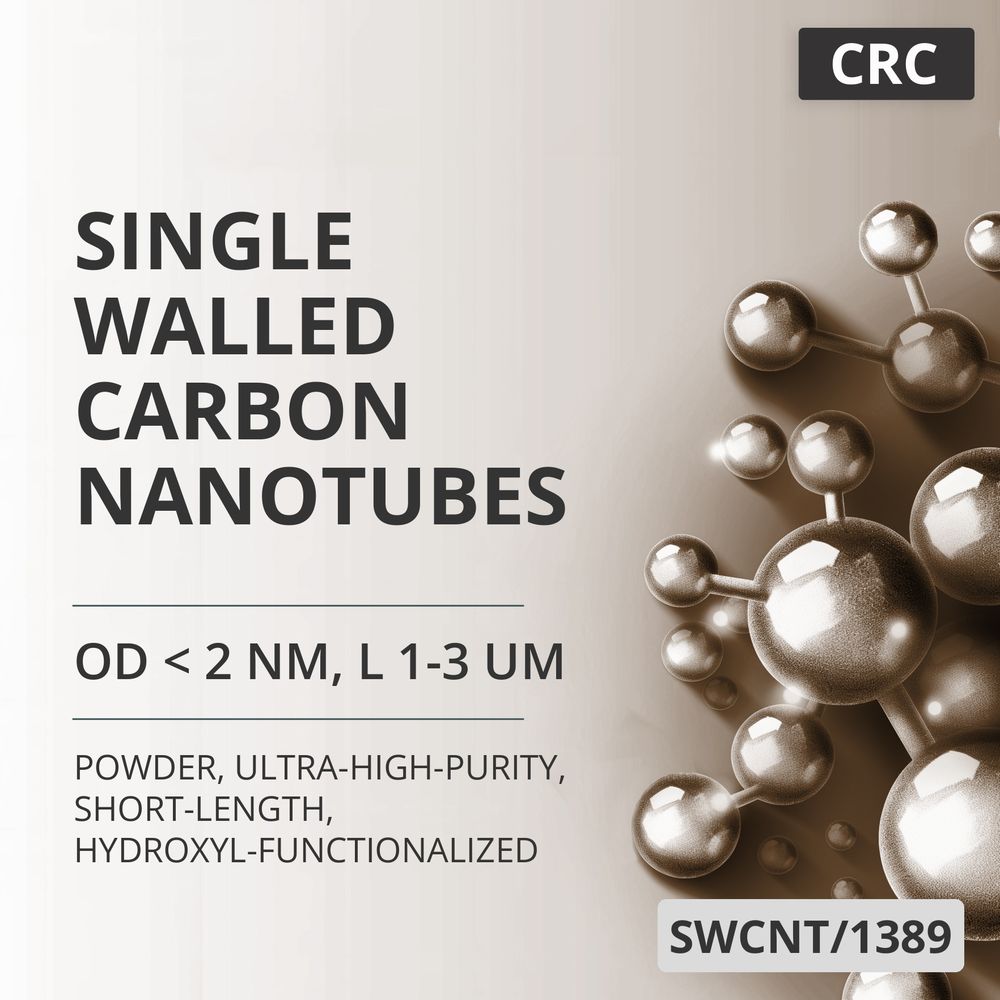 Single-Walled Carbon Nanotubes, OD < 2 nm, L 1-3 um, 95 wt%, Ultra-High-Purity, Short-Length, Hydroxyl-Functionalized (SWCNT/1389)